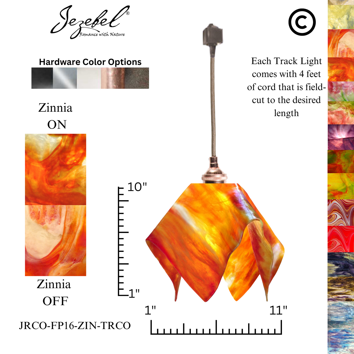 Jezebel Signature® Track Lighting Flame Pendant, Large