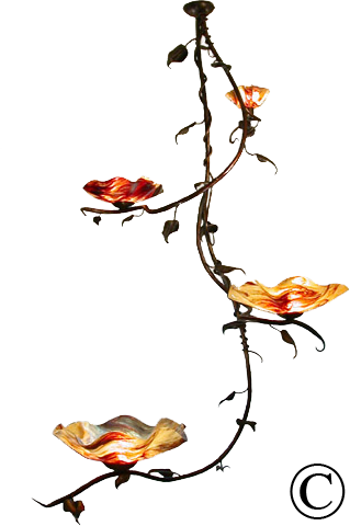 Magnolia Four Blossom Chandelier