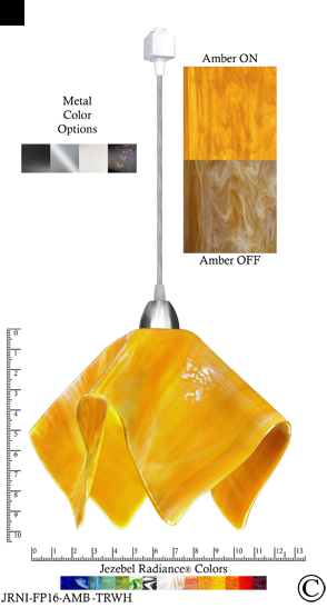 Jezebel Radiance Track Lighting Flame Pendant, Large