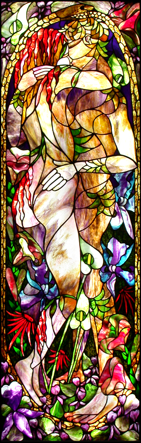 Lilith and Adam stained glass