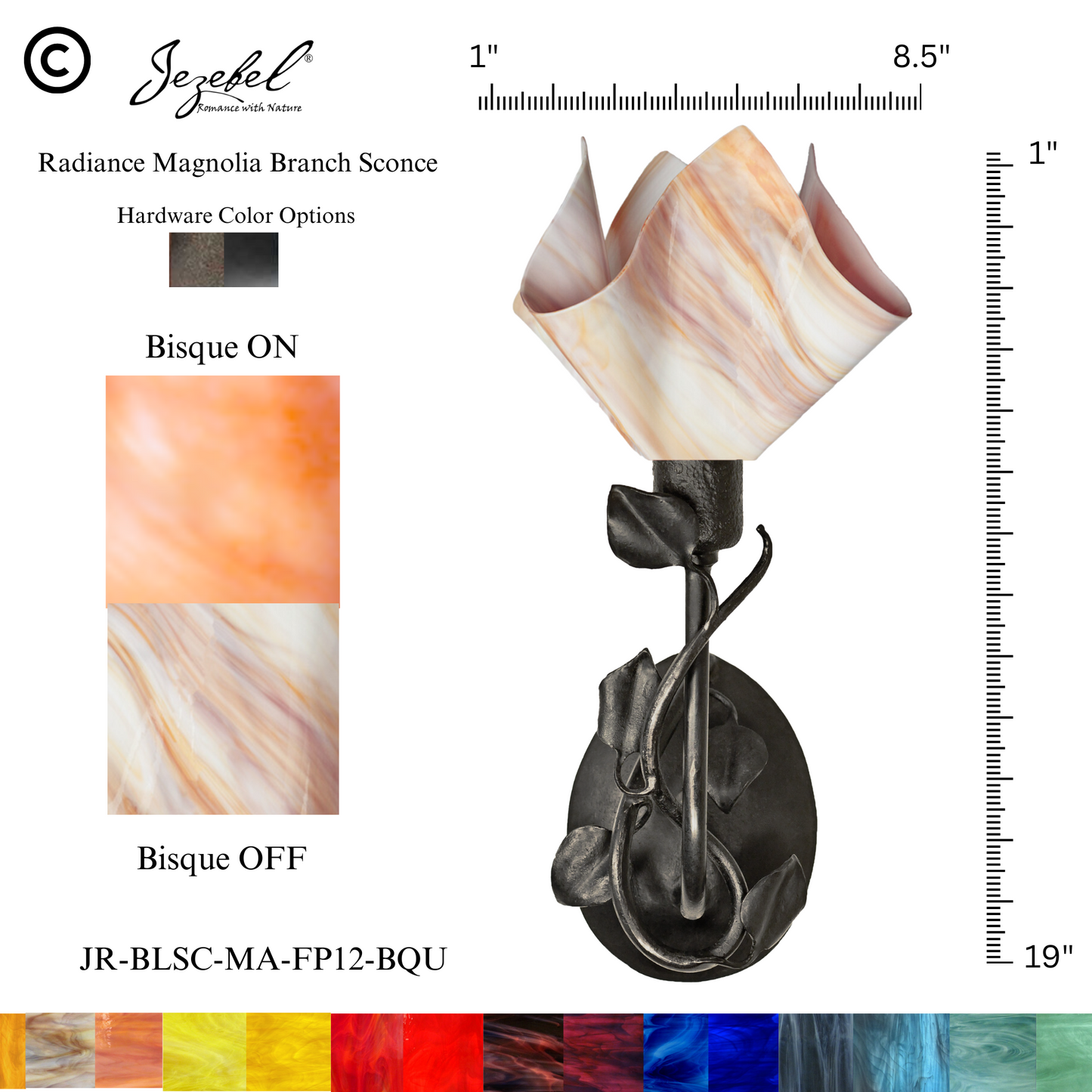Jezebel® Magnolia Sconce, Flame Style