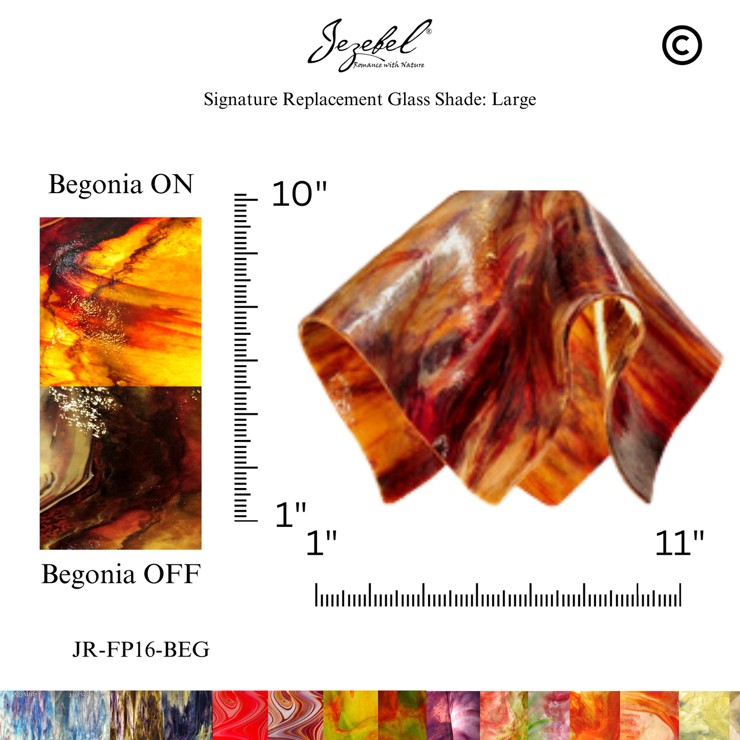 Jezebel Flame Replacement Glass, Large
