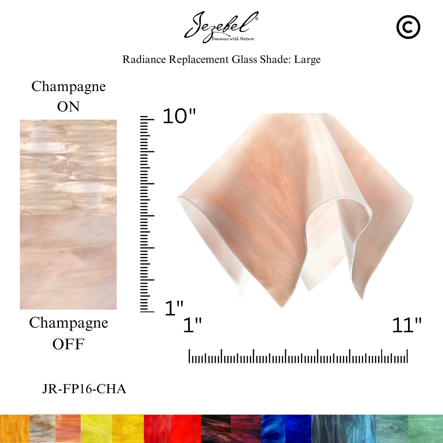 Jezebel Flame Replacement Glass, Large