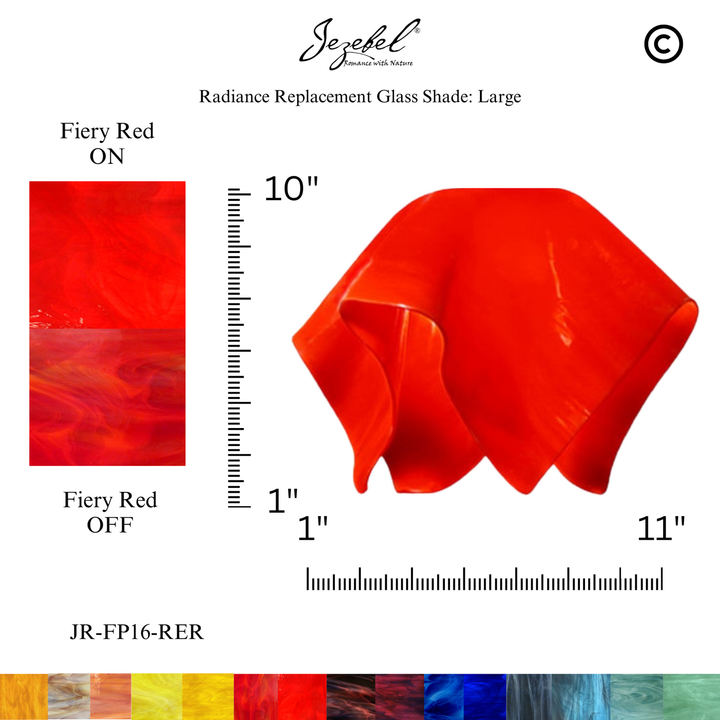 Jezebel Flame Replacement Glass, Large