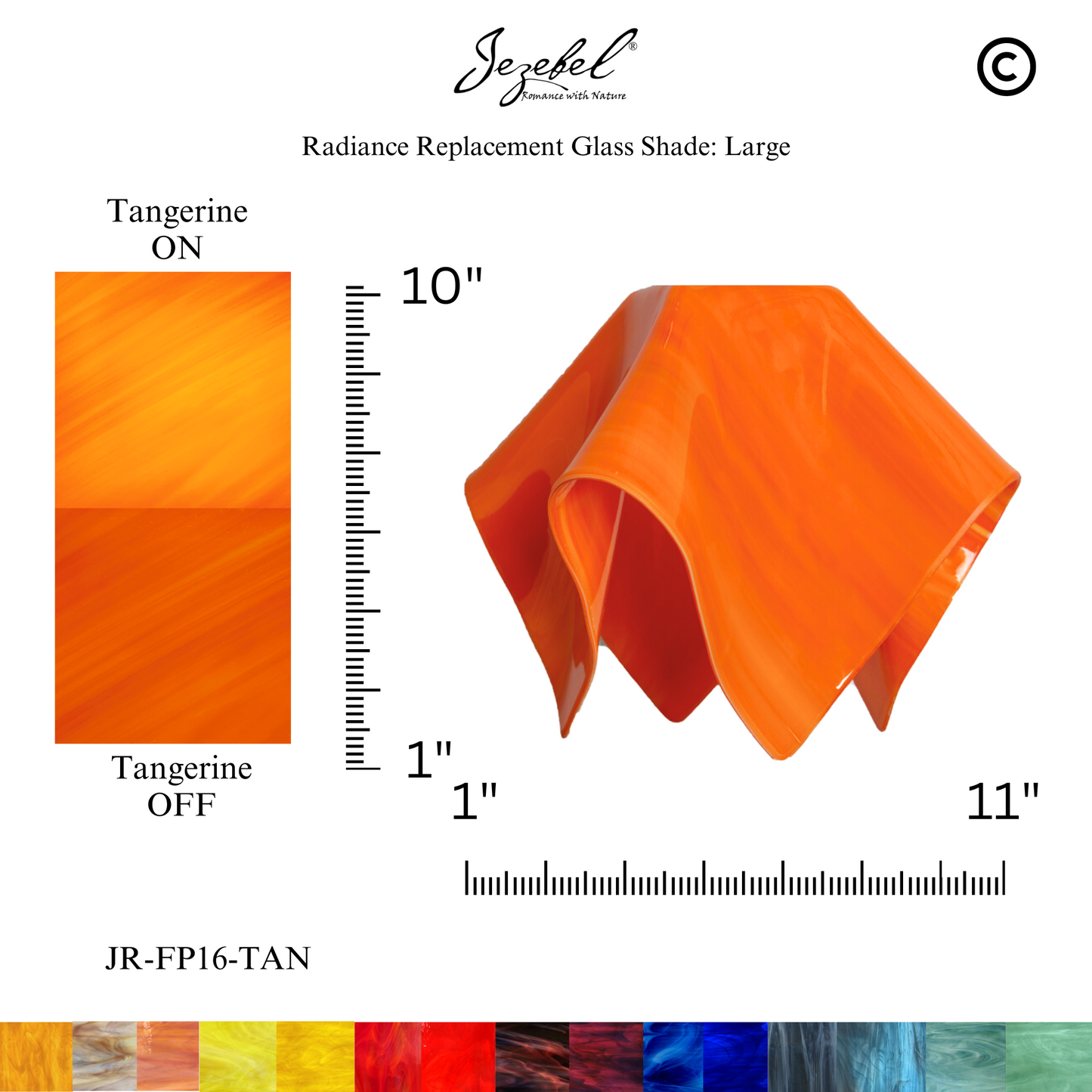 Jezebel Flame Replacement Glass, Large