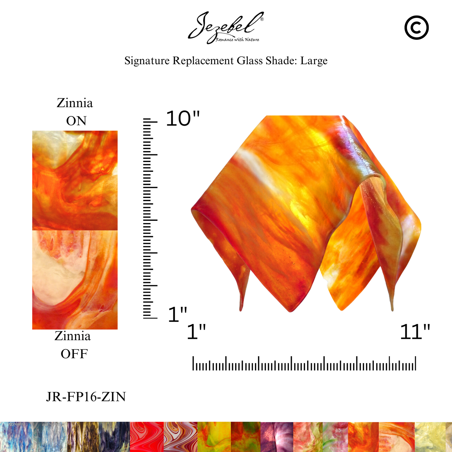 Jezebel Flame Replacement Glass, Large