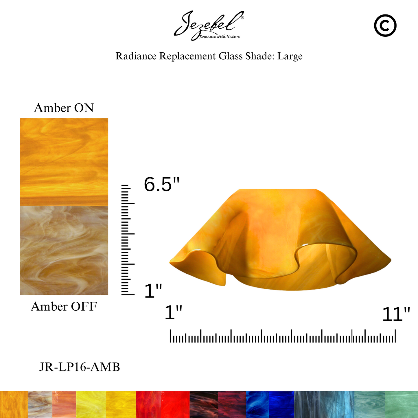 Jezebel Lily Replacement Glass, Large