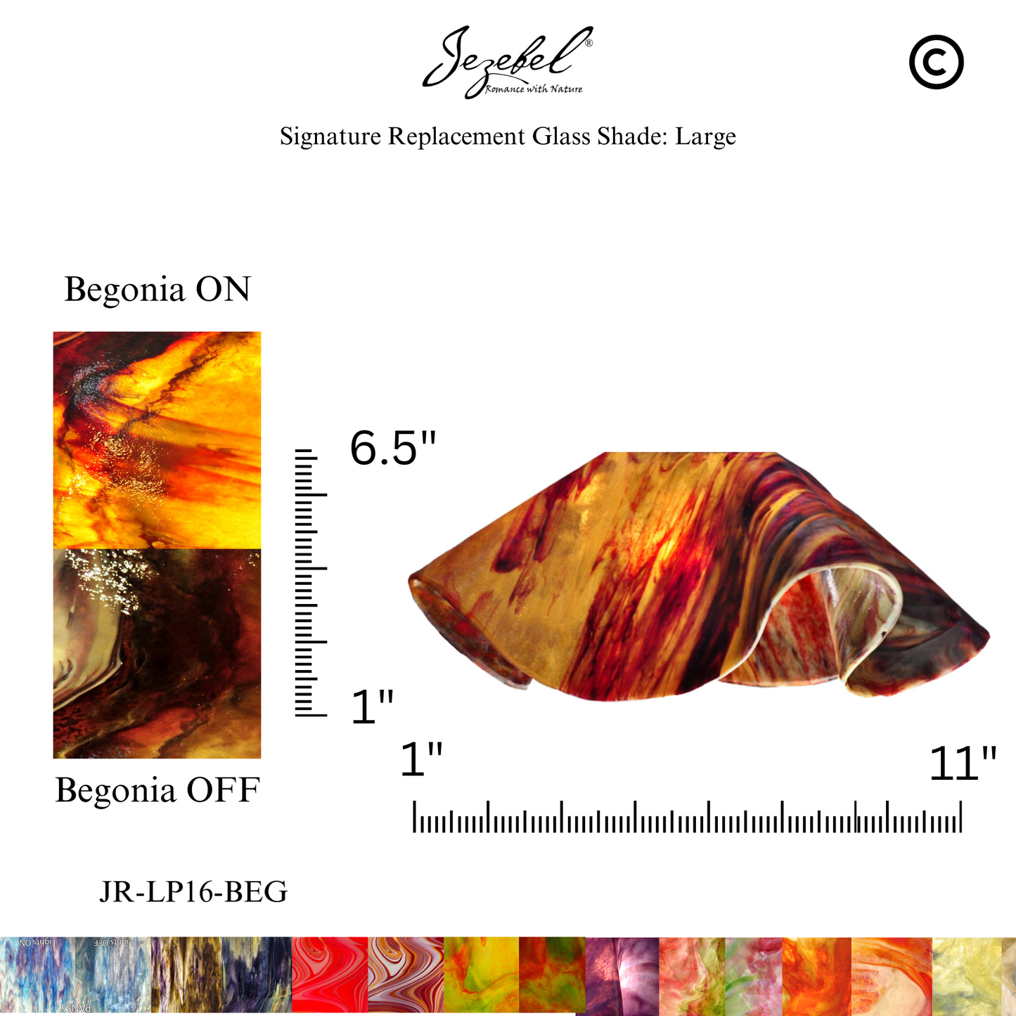 Jezebel Lily Replacement Glass, Large