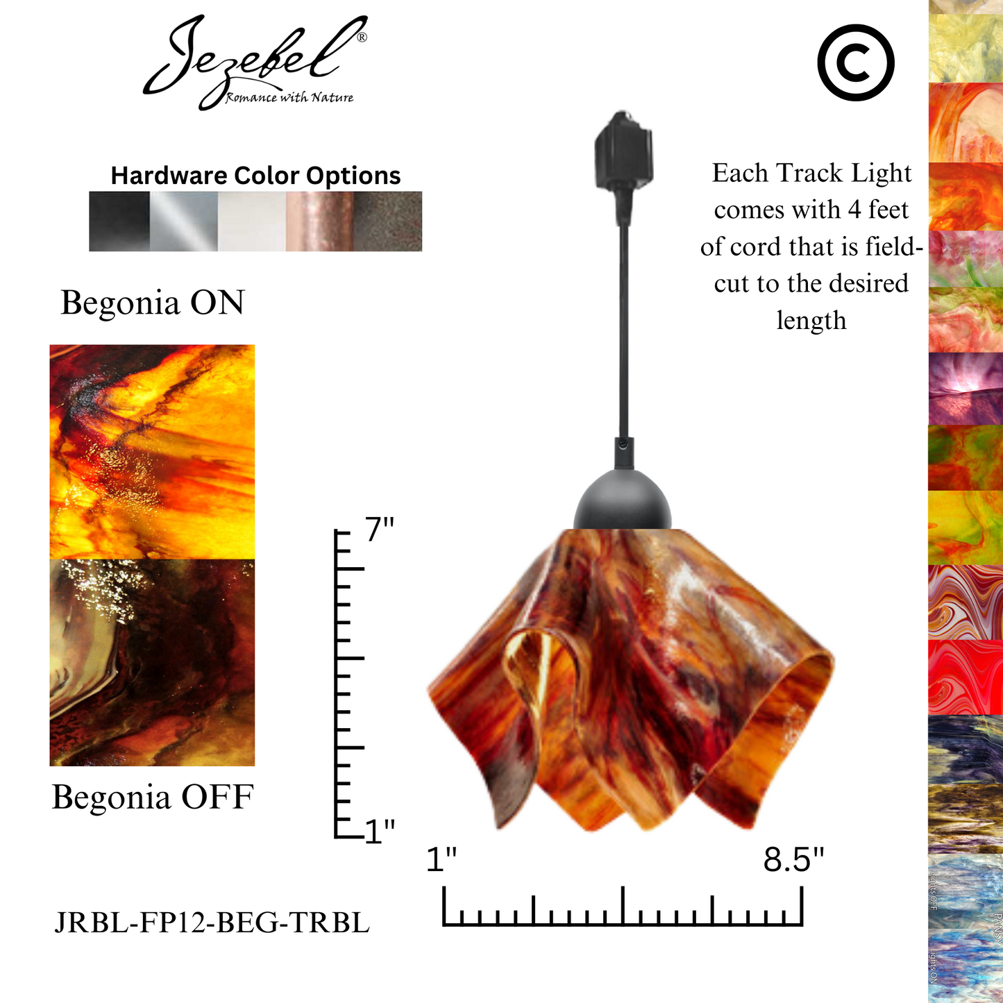 Jezebel Signature® Track Lighting Flame Pendant, Small