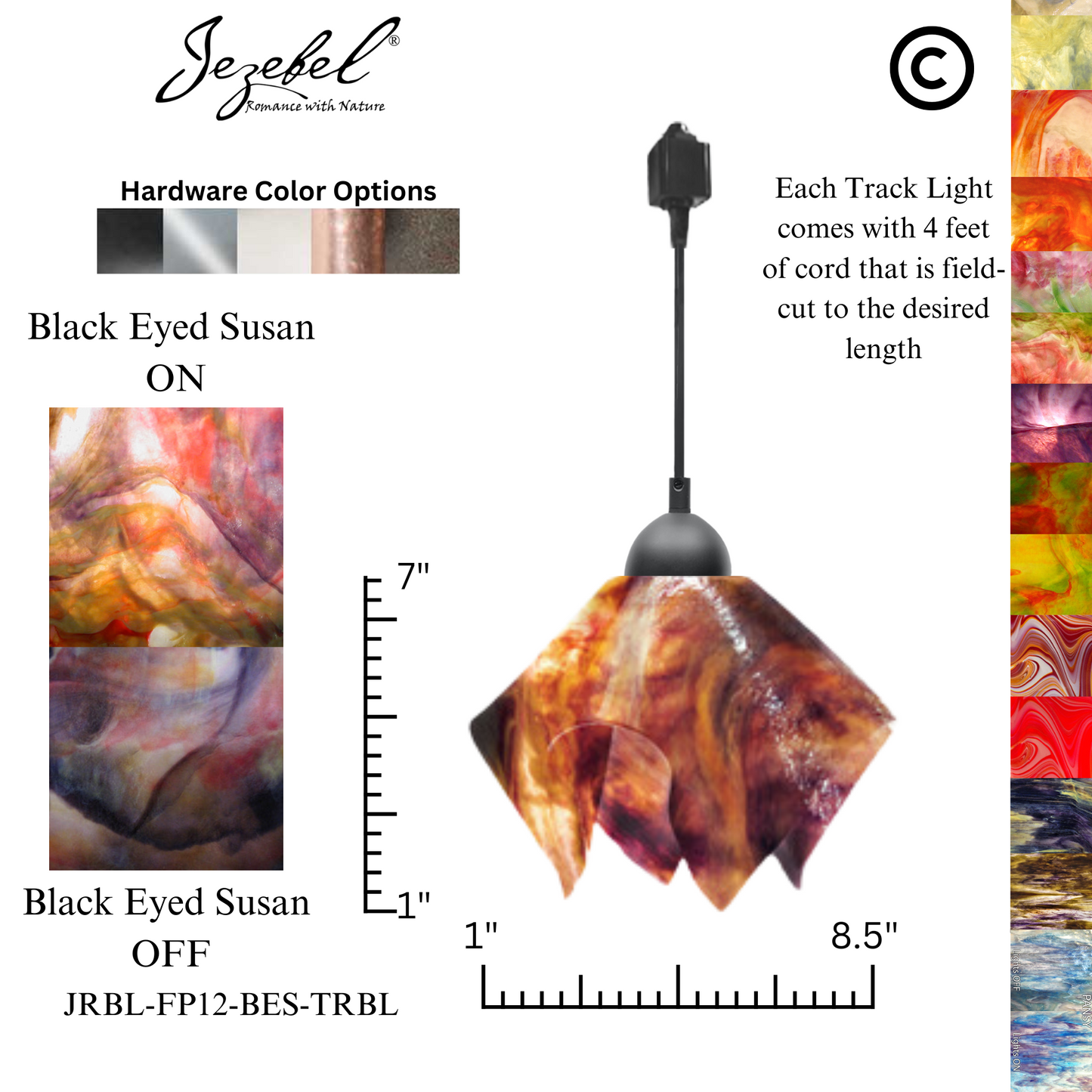 Jezebel Signature® Track Lighting Flame Pendant, Small