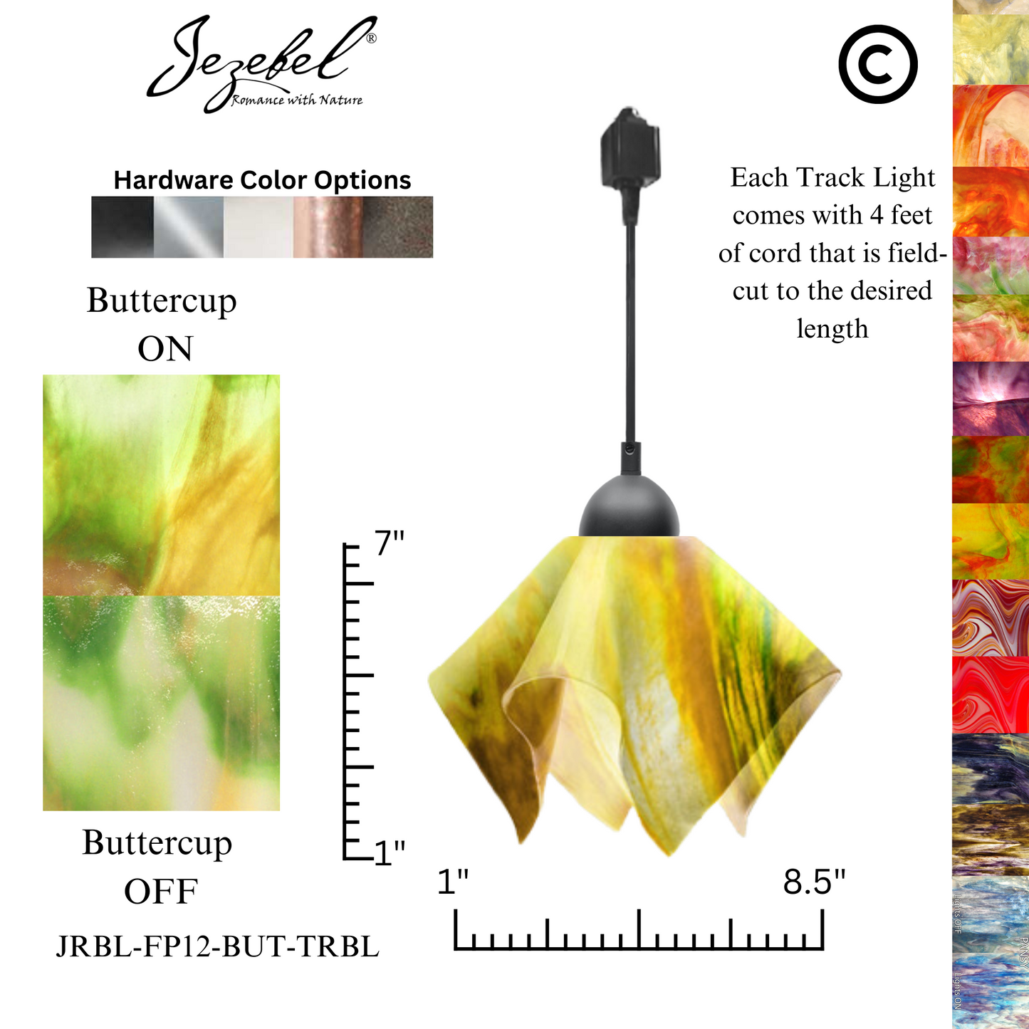 Jezebel Signature® Track Lighting Flame Pendant, Small