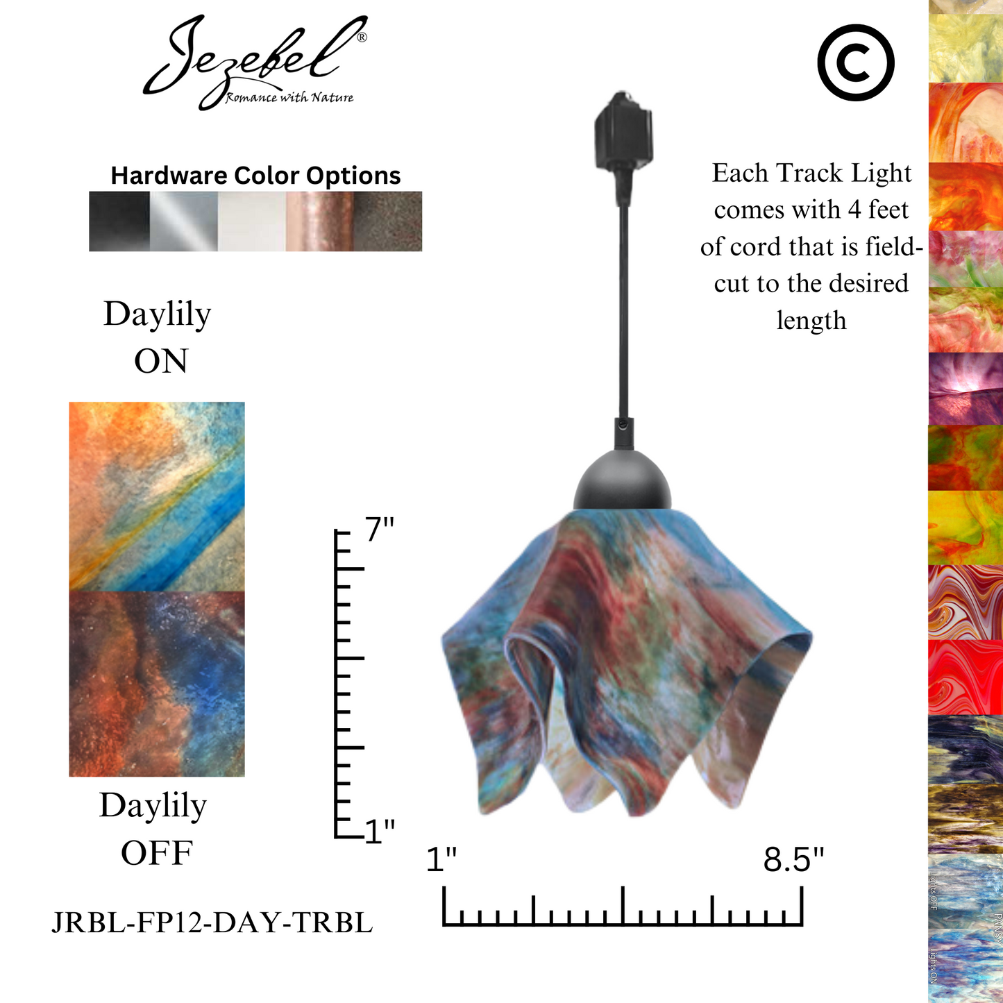 Jezebel Signature® Track Lighting Flame Pendant, Small