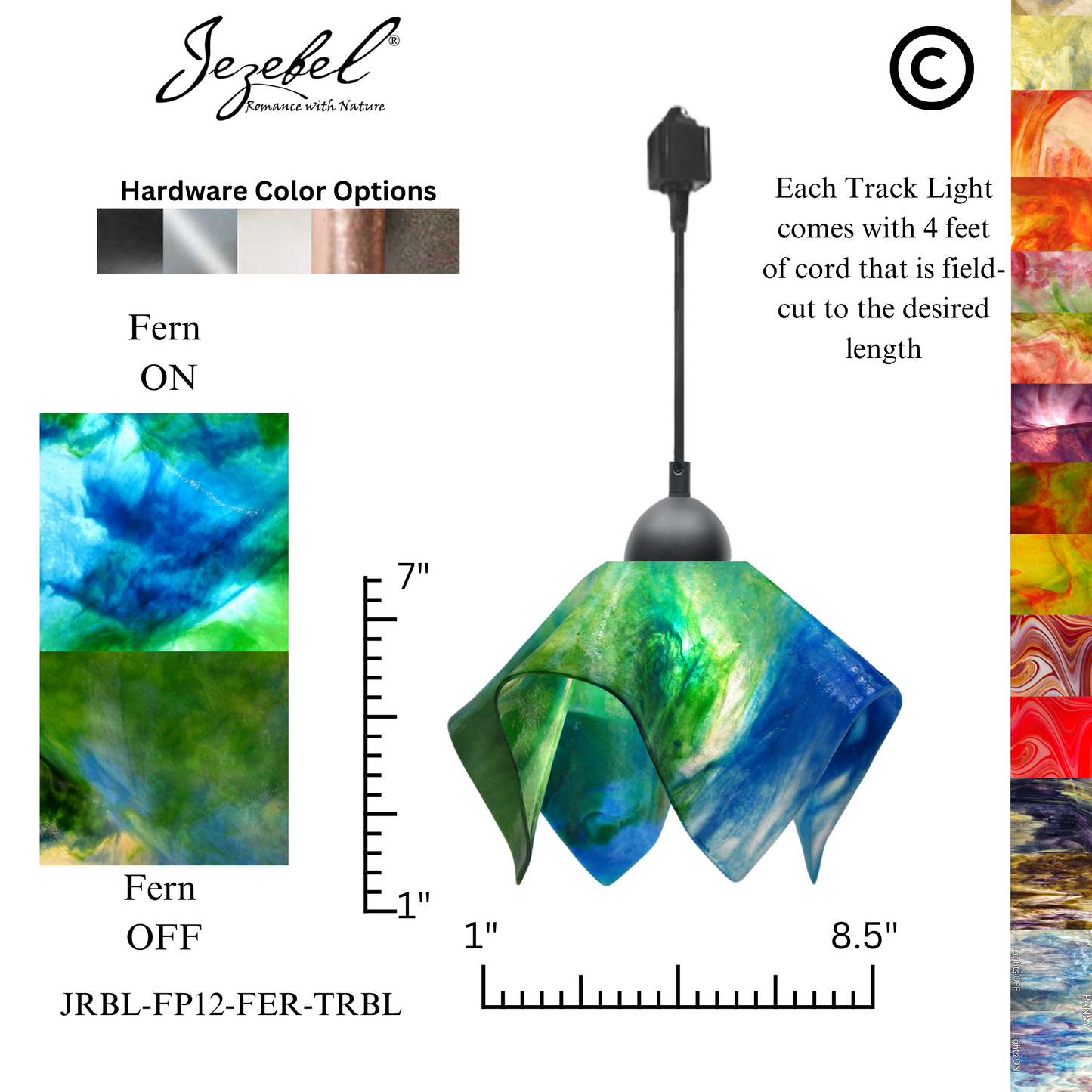 Jezebel Signature® Track Lighting Flame Pendant, Small
