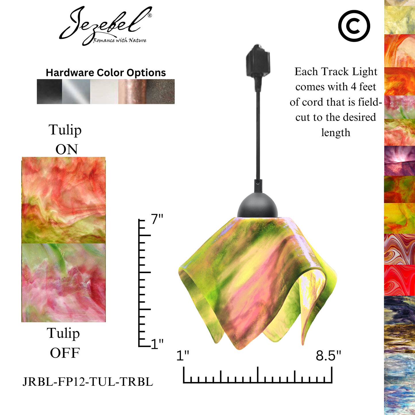 Jezebel Signature® Track Lighting Flame Pendant, Small