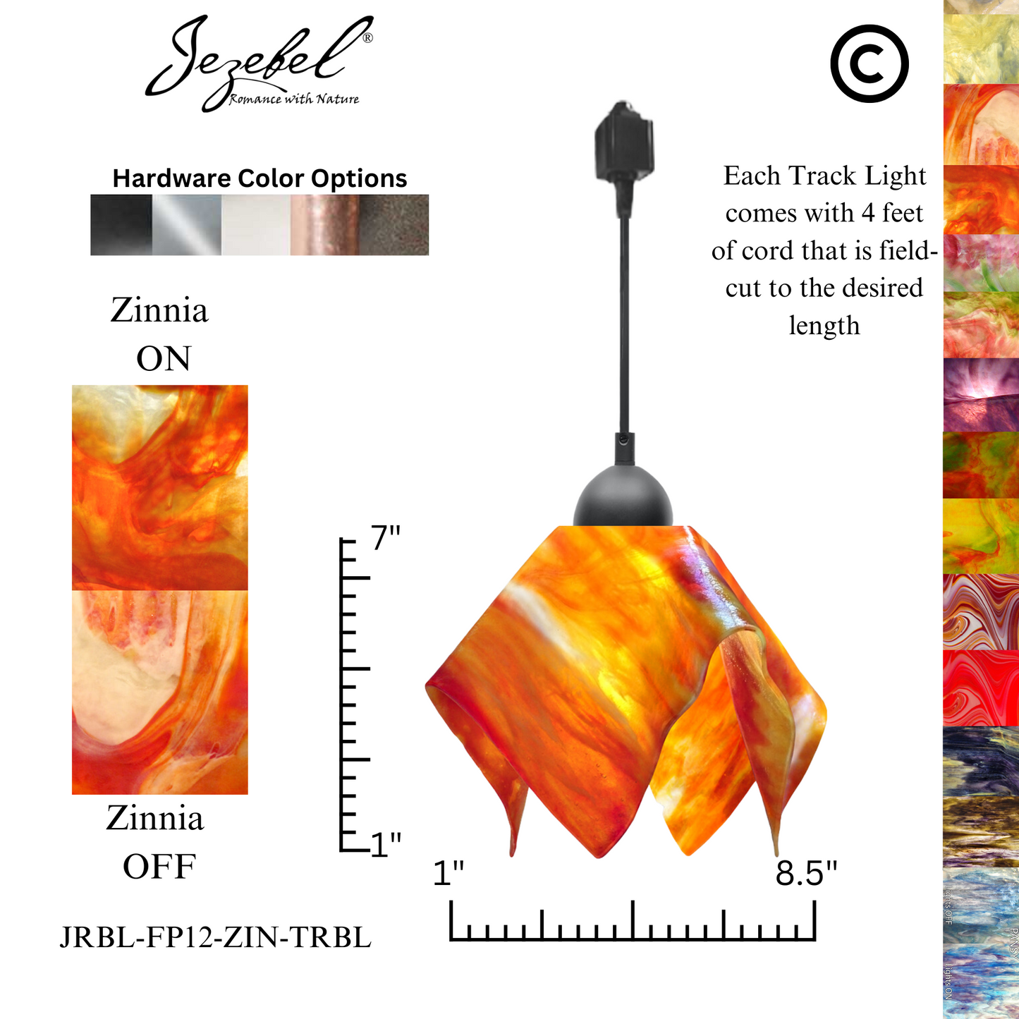 Jezebel Signature® Track Lighting Flame Pendant, Small