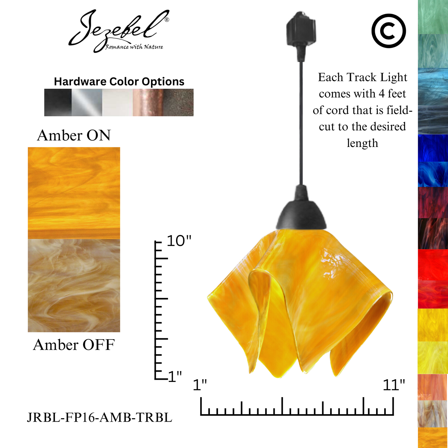 Jezebel Radiance® Track Lighting Flame Pendant, Large