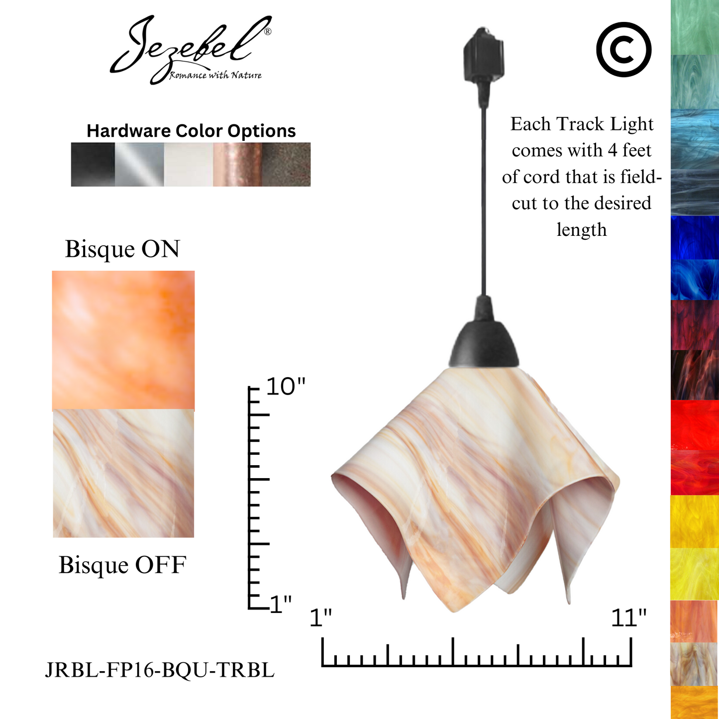 Jezebel Radiance® Track Lighting Flame Pendant, Large