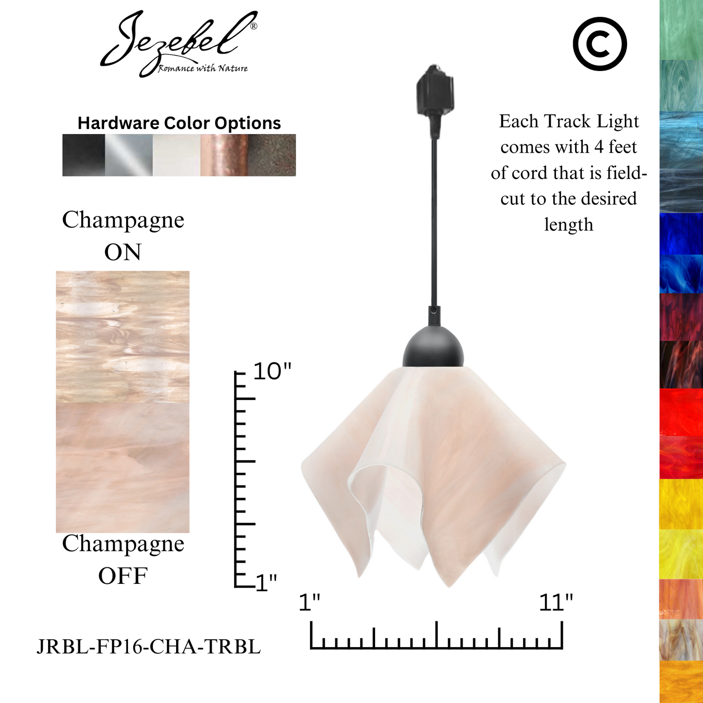 Jezebel Radiance® Track Lighting Flame Pendant, Large