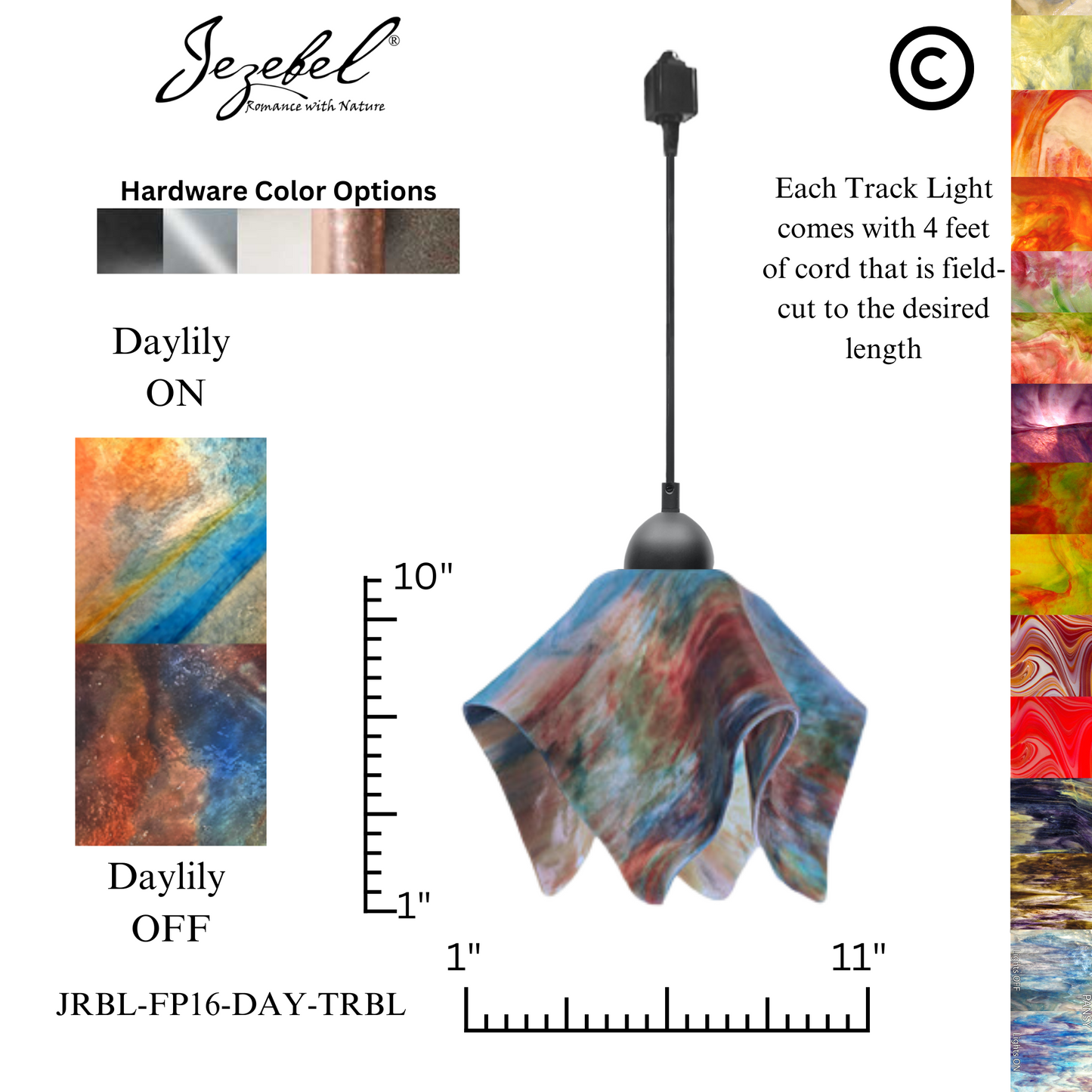 Jezebel Signature® Track Lighting Flame Pendant, Large