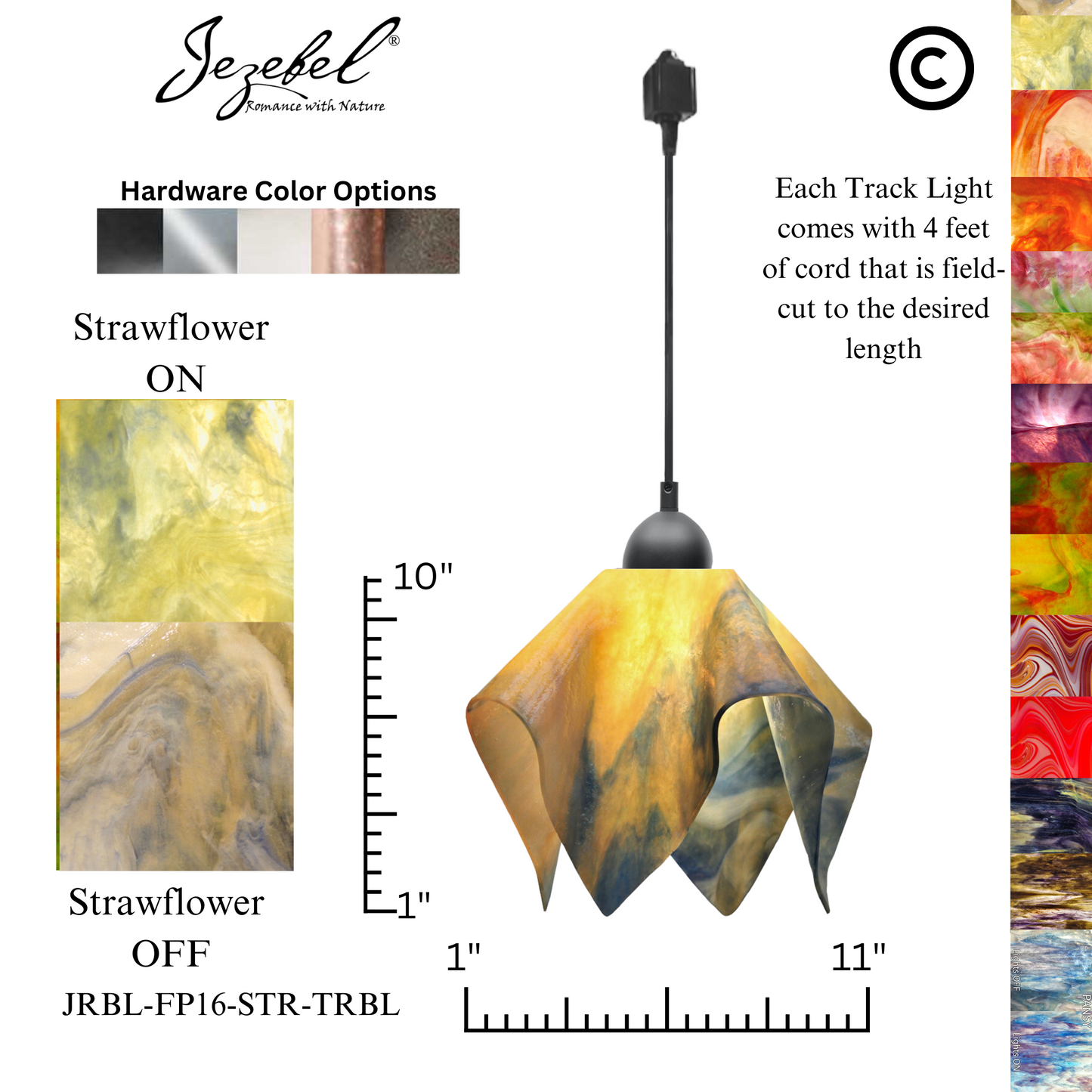 Jezebel Signature® Track Lighting Flame Pendant, Large