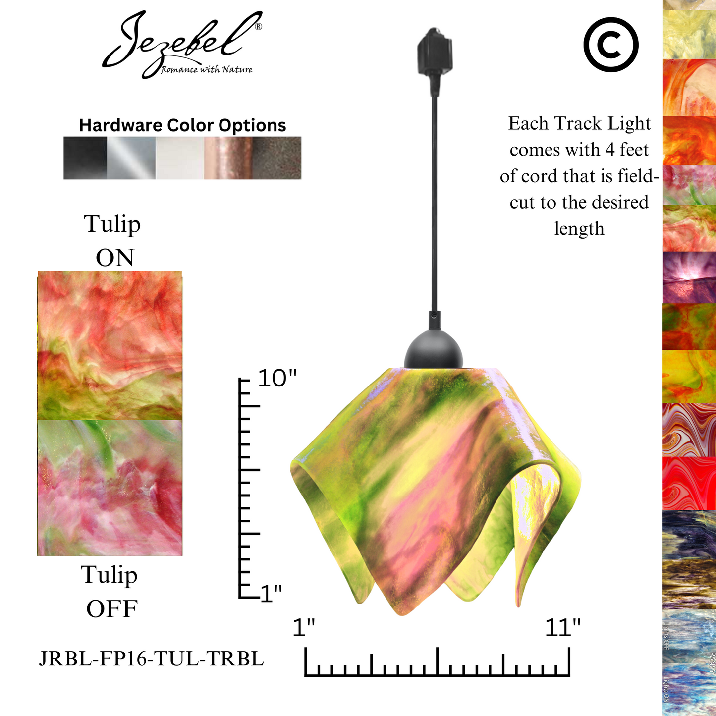 Jezebel Signature® Track Lighting Flame Pendant, Large