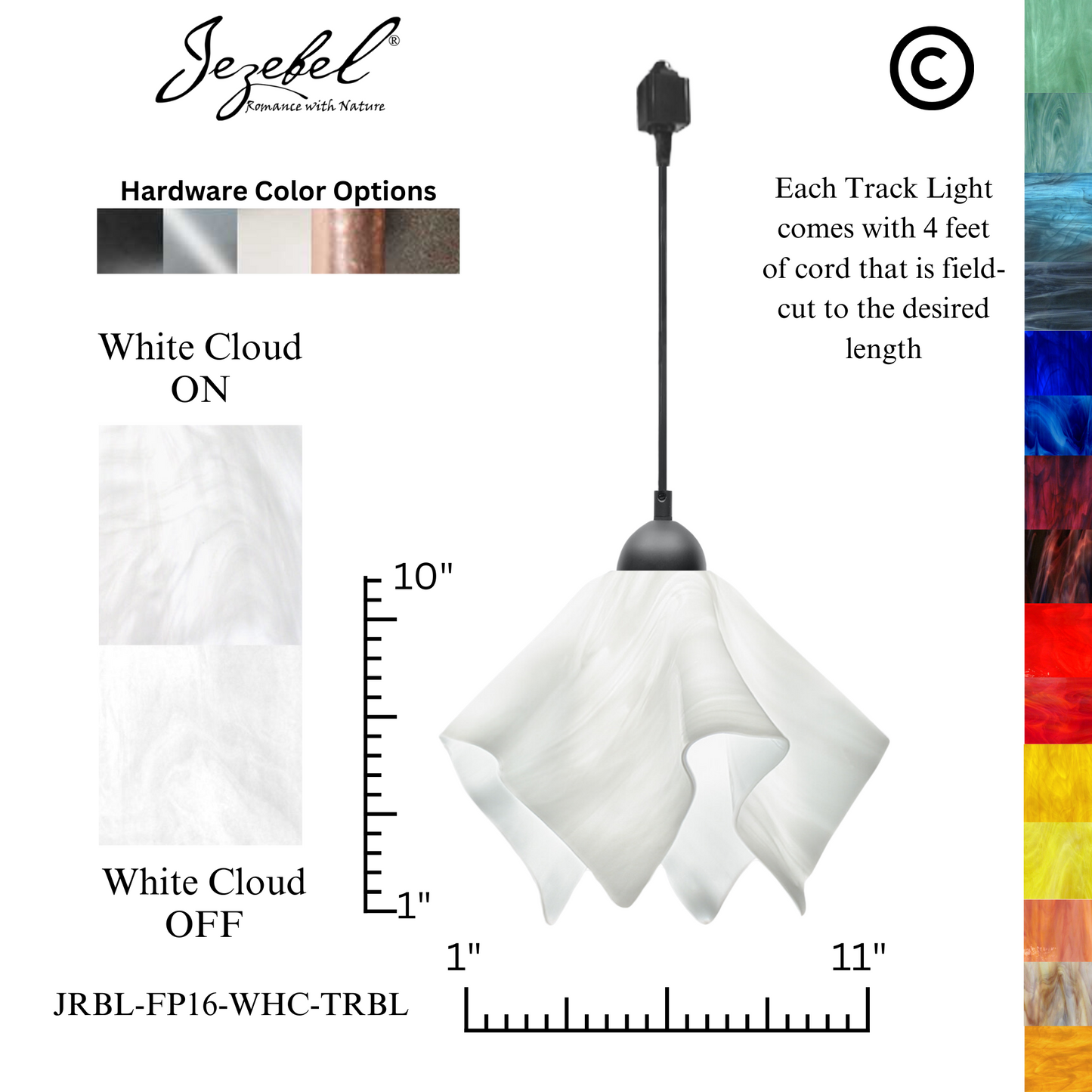 Jezebel Radiance® Track Lighting Flame Pendant, Large