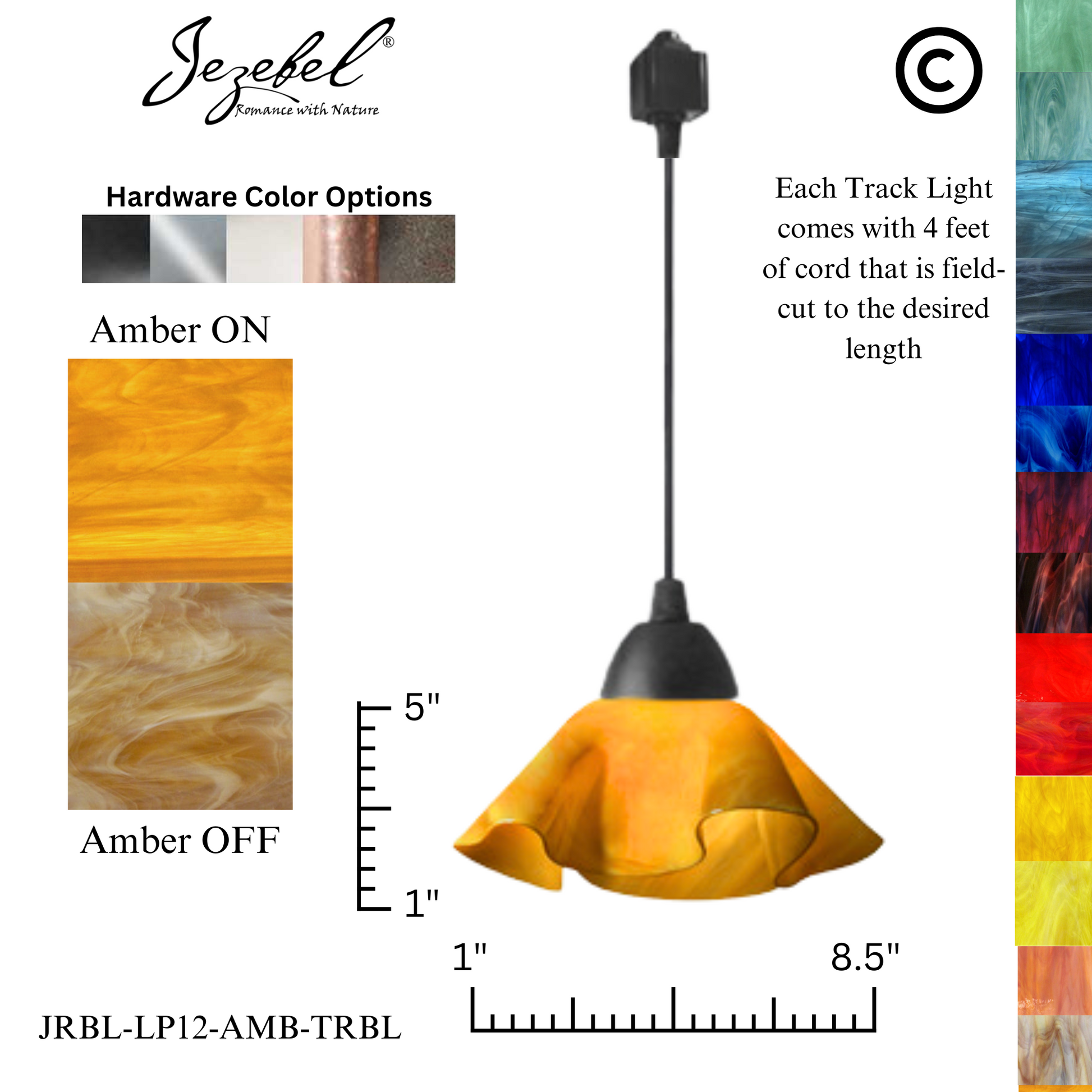 Jezebel Radiance® Track Lighting Lily Pendant, Small