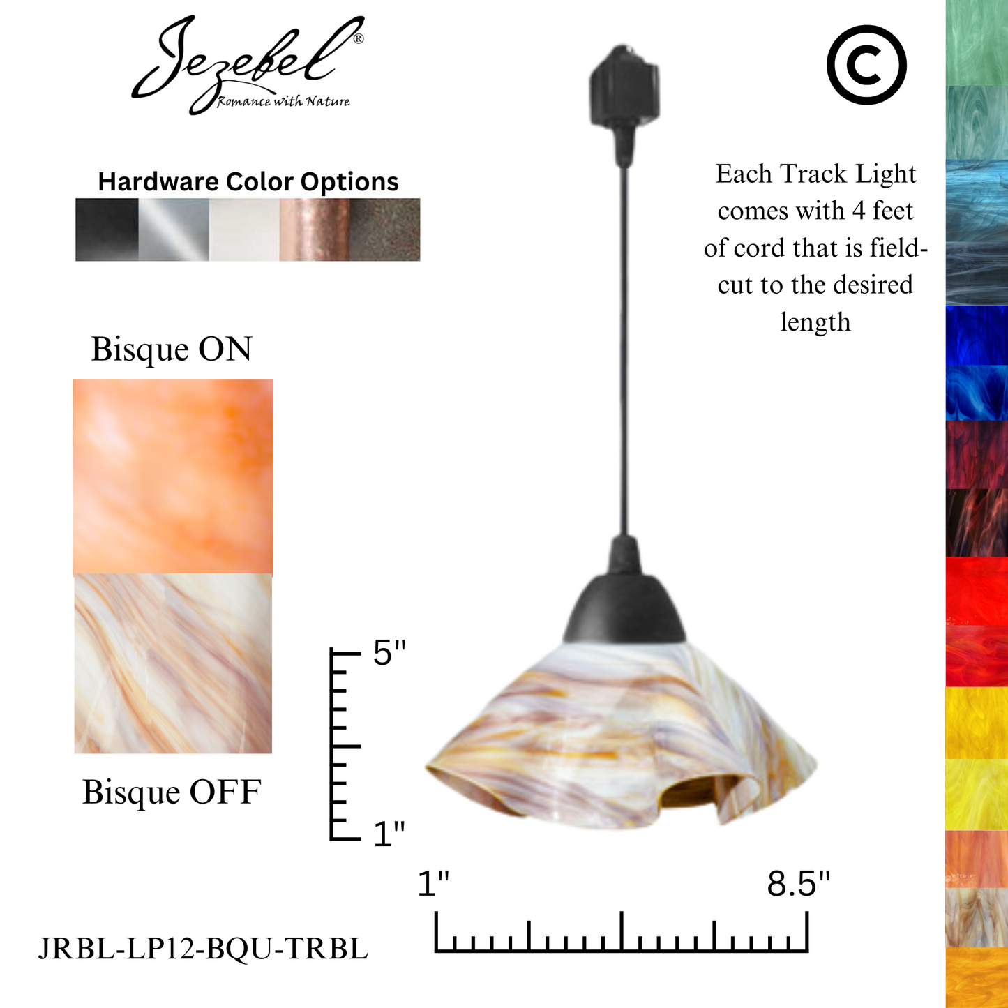Jezebel Radiance® Track Lighting Lily Pendant, Small