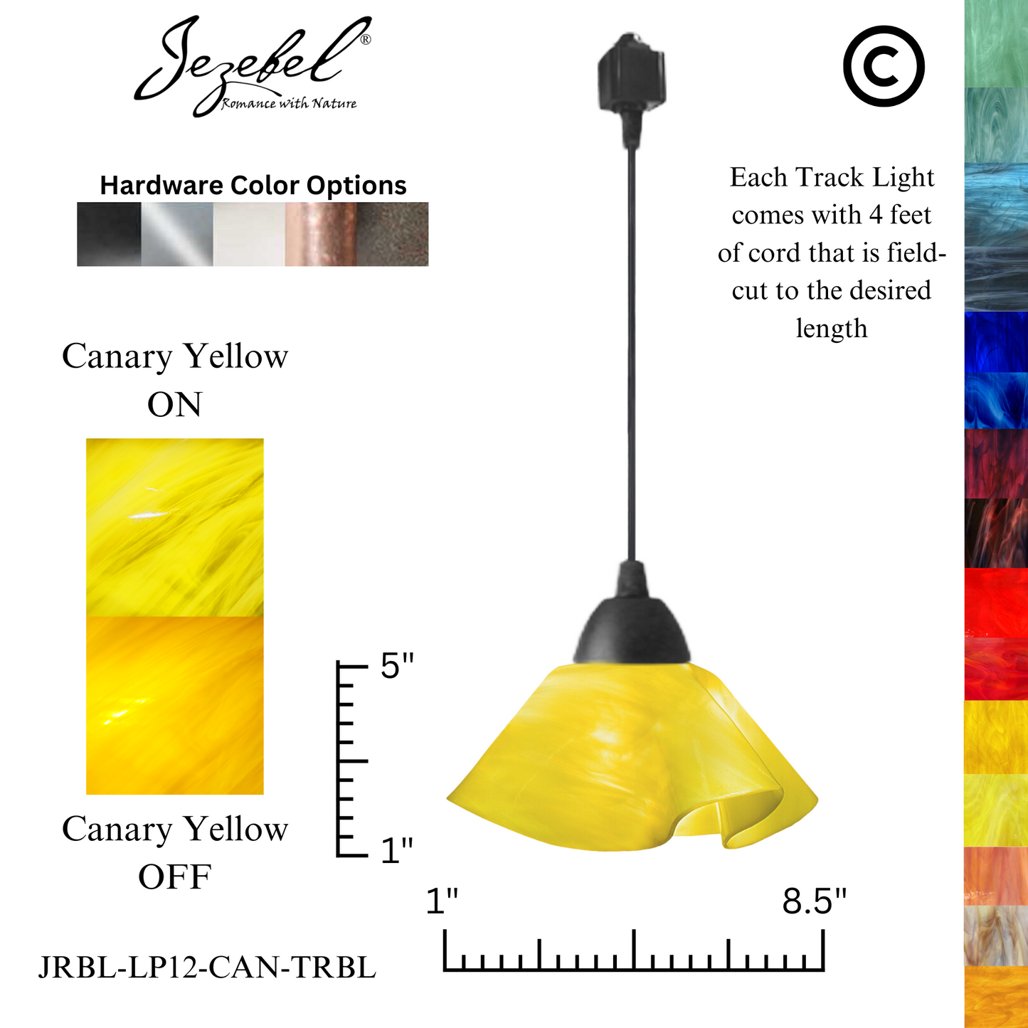 Jezebel Radiance® Track Lighting Lily Pendant, Small