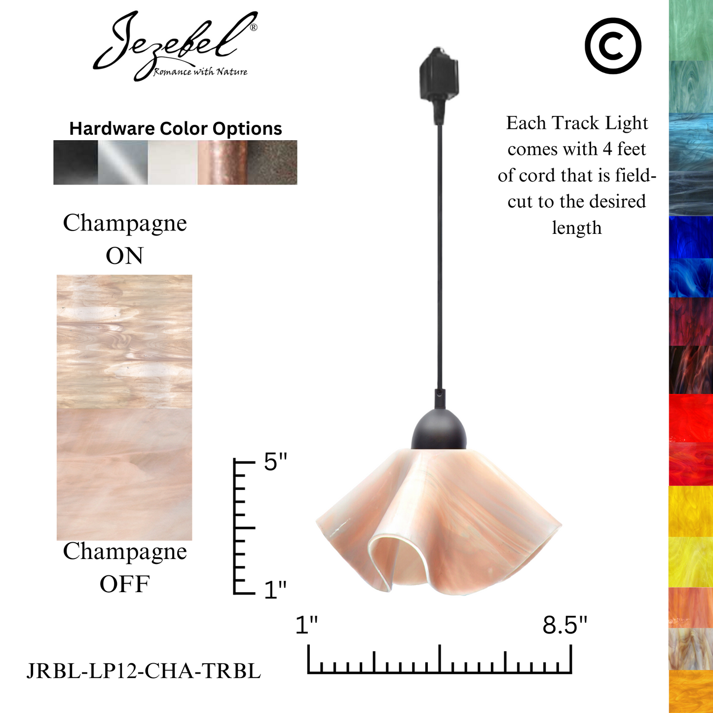 Jezebel Radiance® Track Lighting Lily Pendant, Small