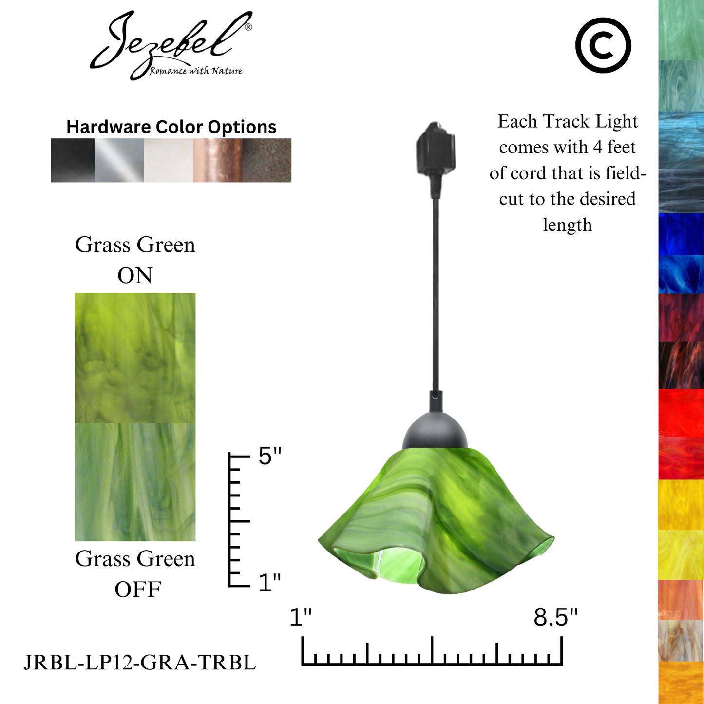 Jezebel Radiance® Track Lighting Lily Pendant, Small