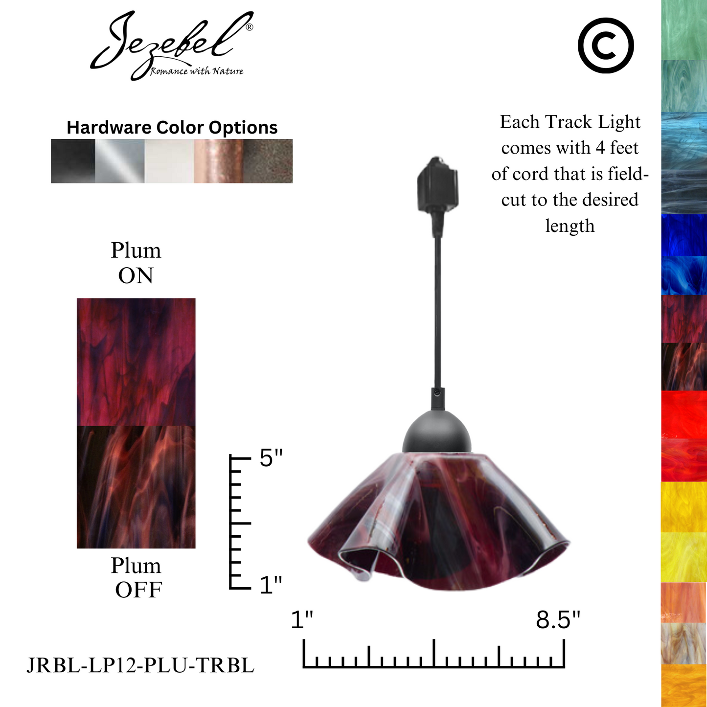 Jezebel Radiance® Track Lighting Lily Pendant, Small