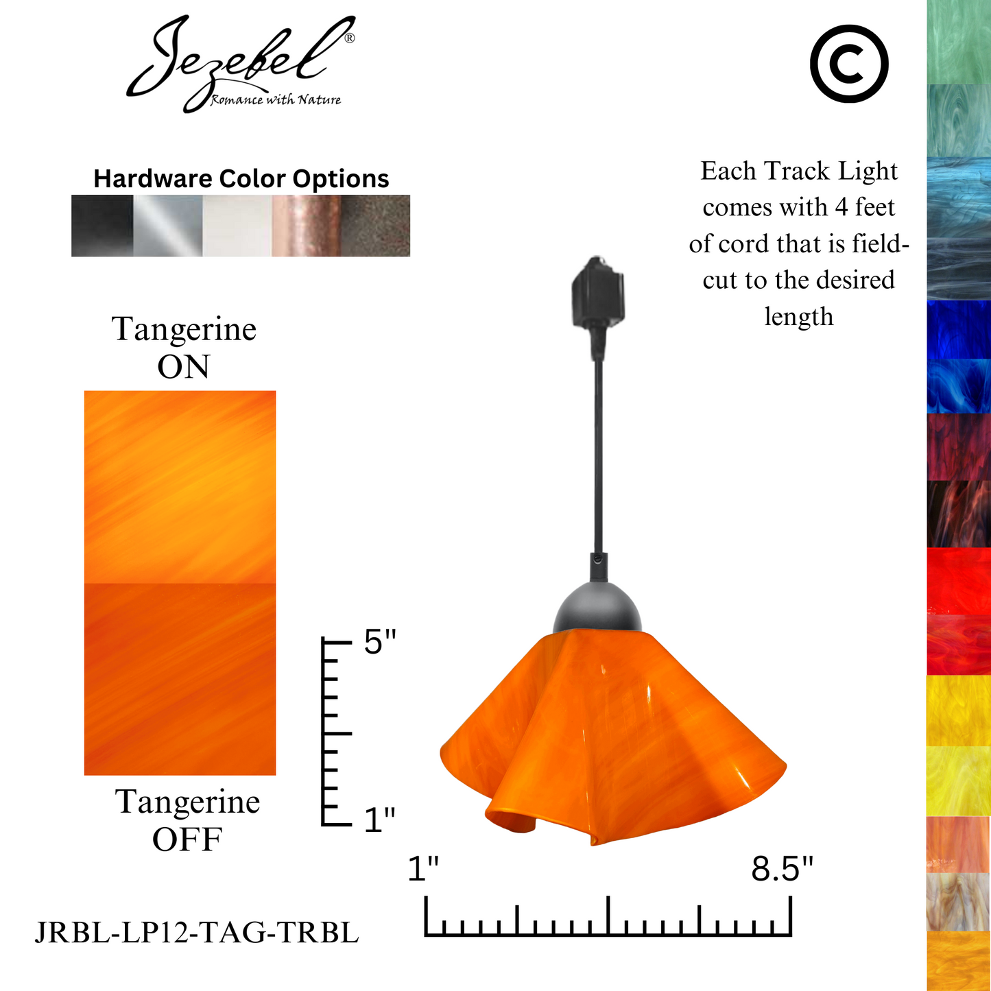 Jezebel Radiance® Track Lighting Lily Pendant, Small