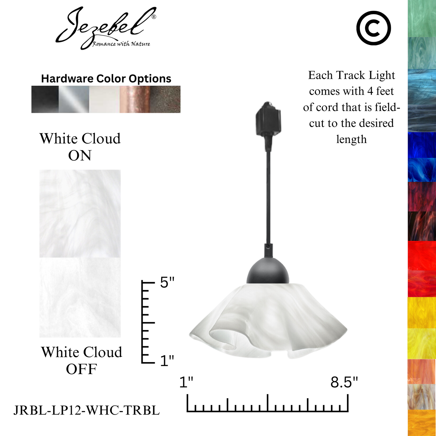 Jezebel Radiance® Track Lighting Lily Pendant, Small
