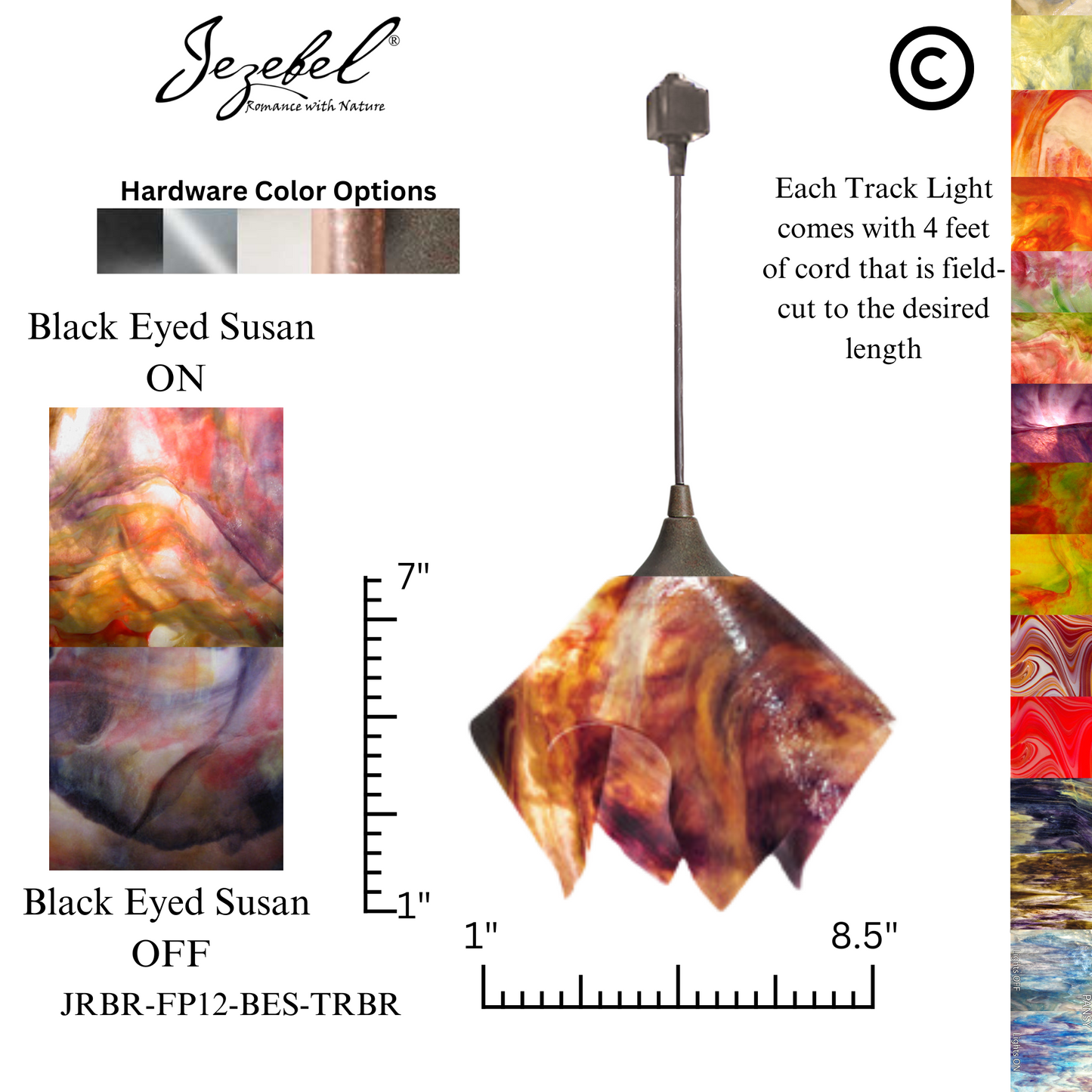 Jezebel Signature® Track Lighting Flame Pendant, Small