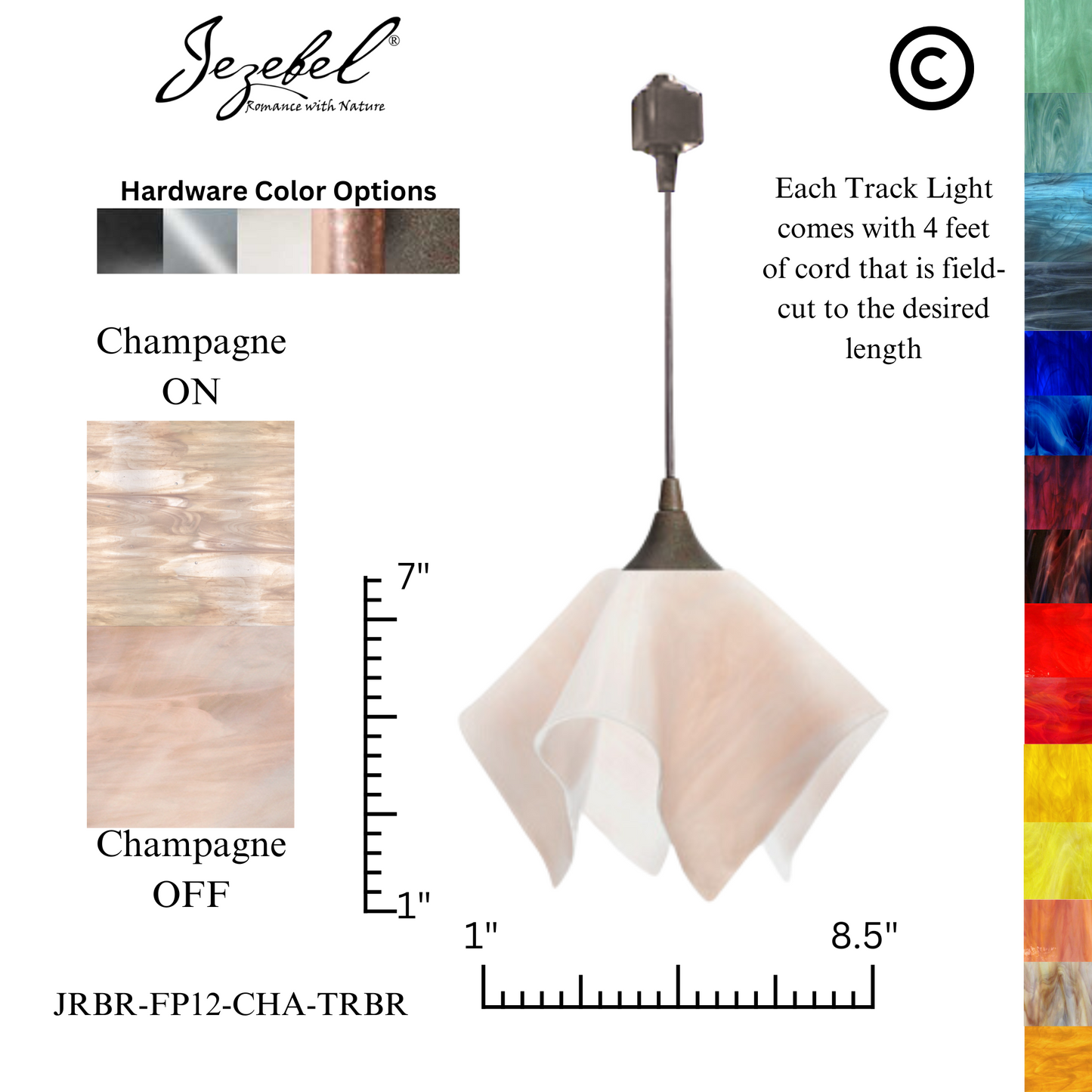 Jezebel Radiance® Track Lighting Flame Pendant, Small