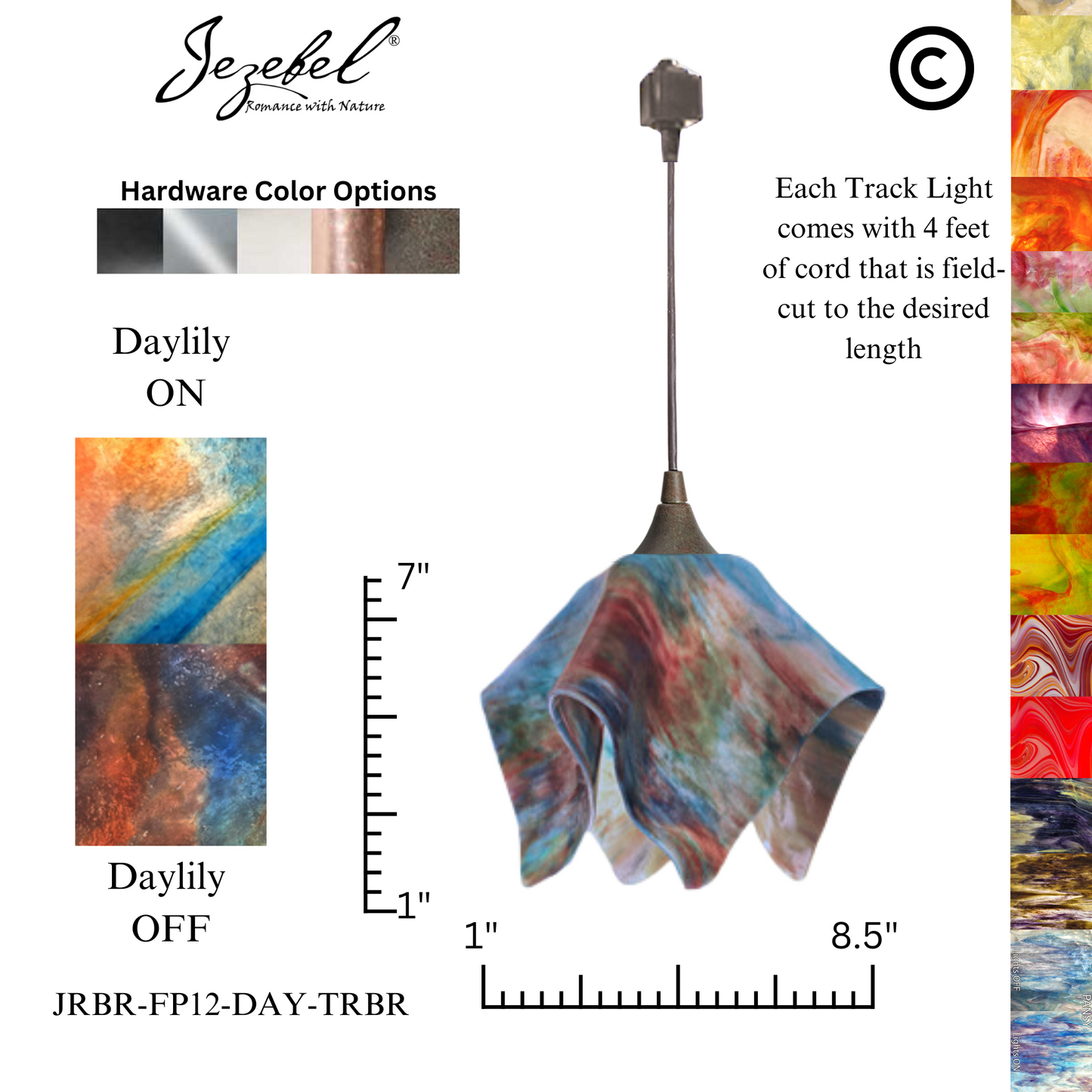 Jezebel Signature® Track Lighting Flame Pendant, Small