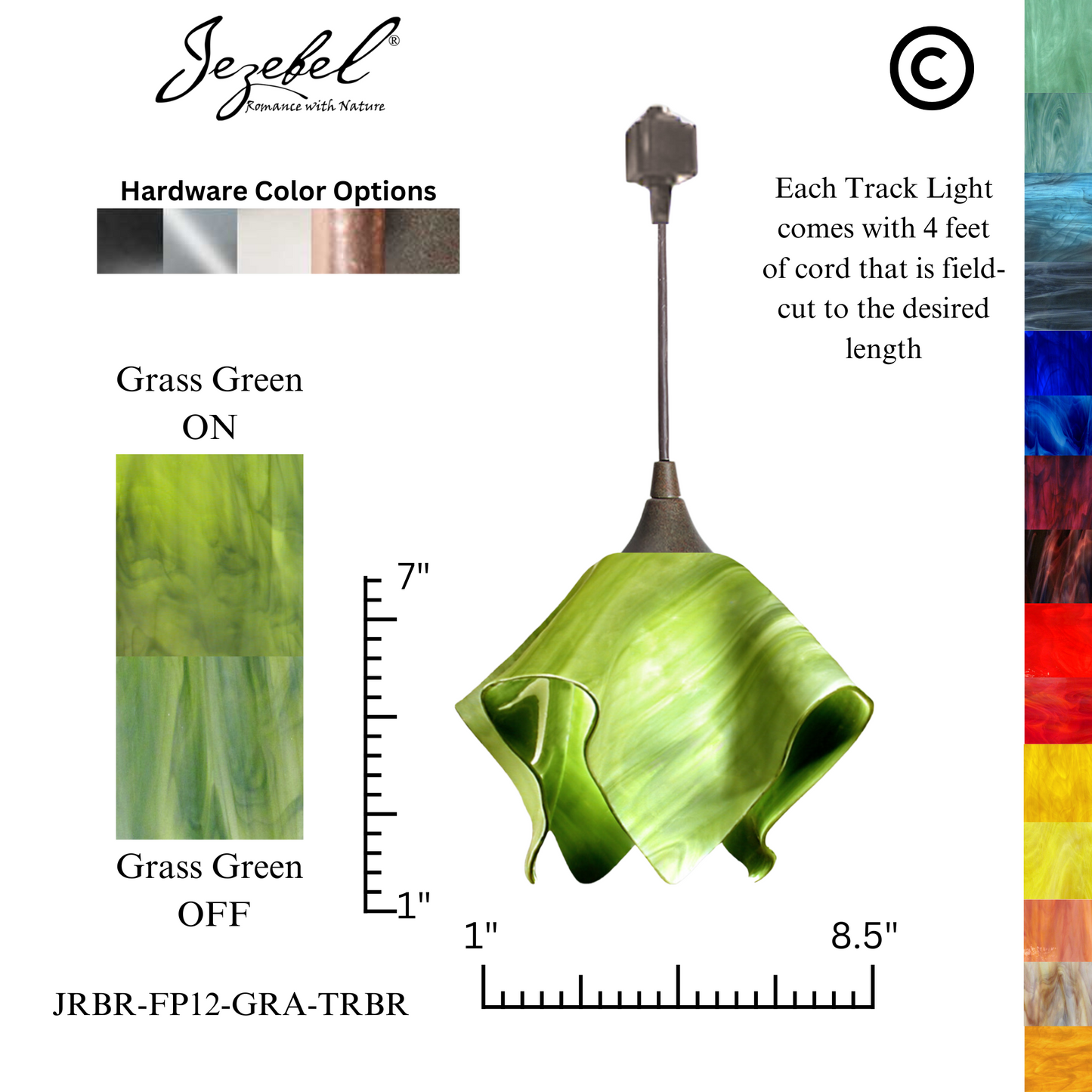 Jezebel Radiance® Track Lighting Flame Pendant, Small