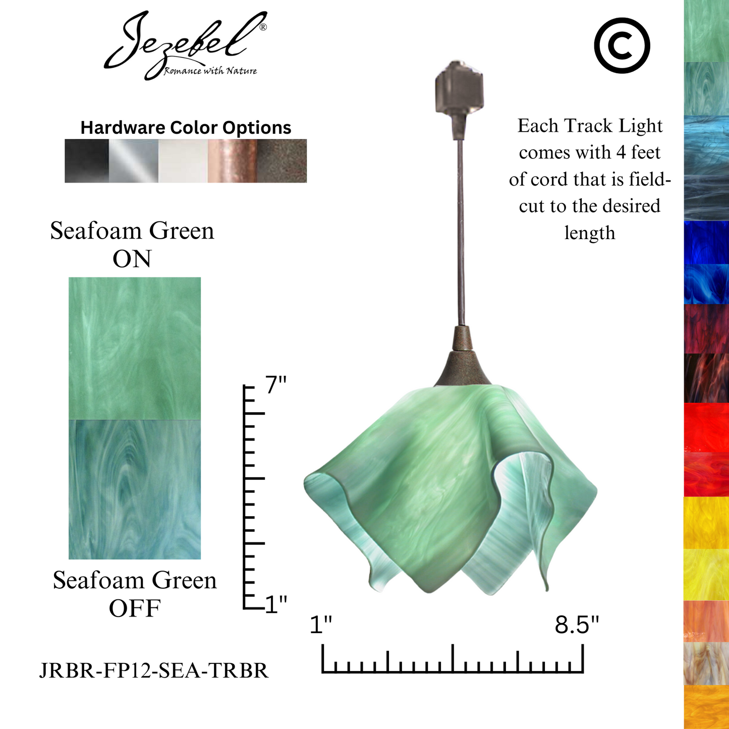 Jezebel Radiance® Track Lighting Flame Pendant, Small