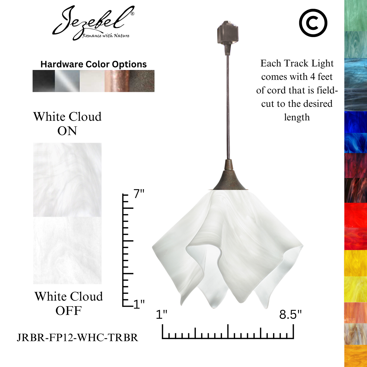 Jezebel Radiance® Track Lighting Flame Pendant, Small