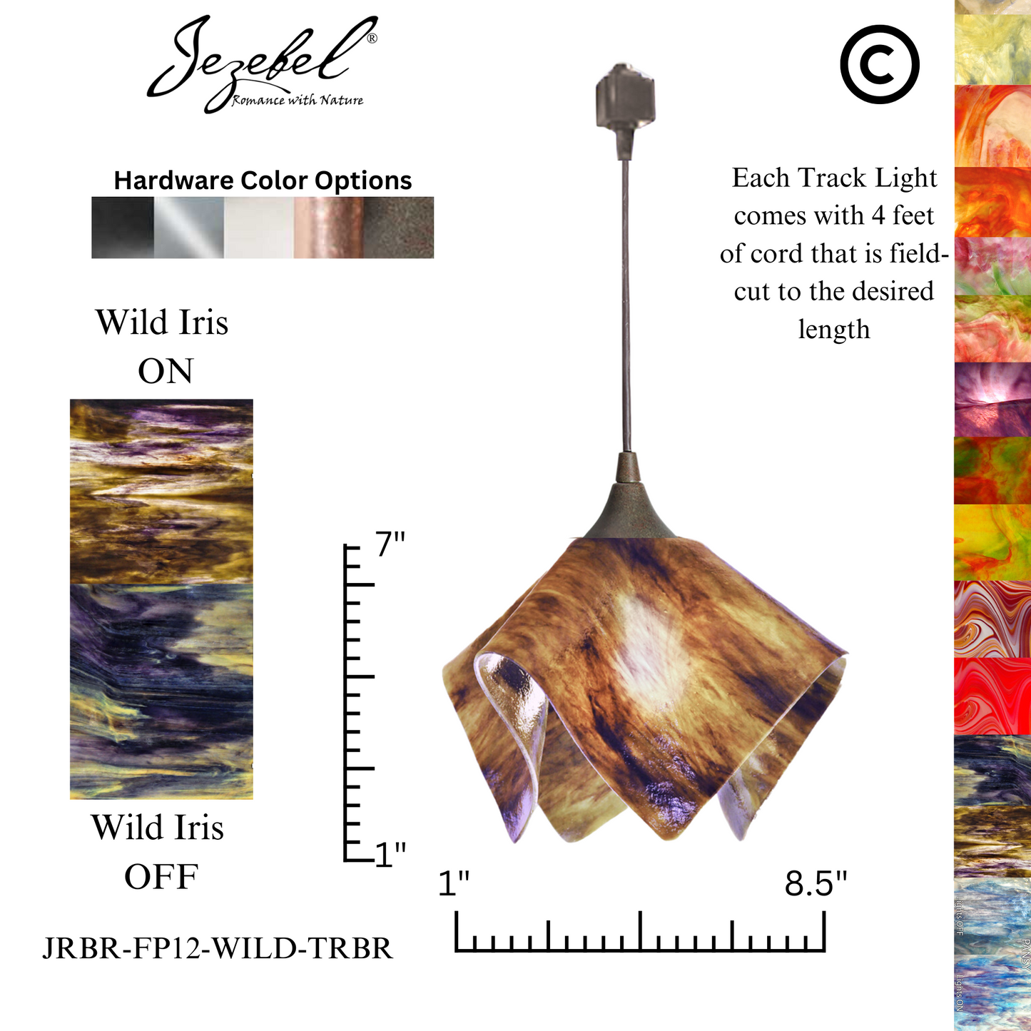 Jezebel Signature® Track Lighting Flame Pendant, Small