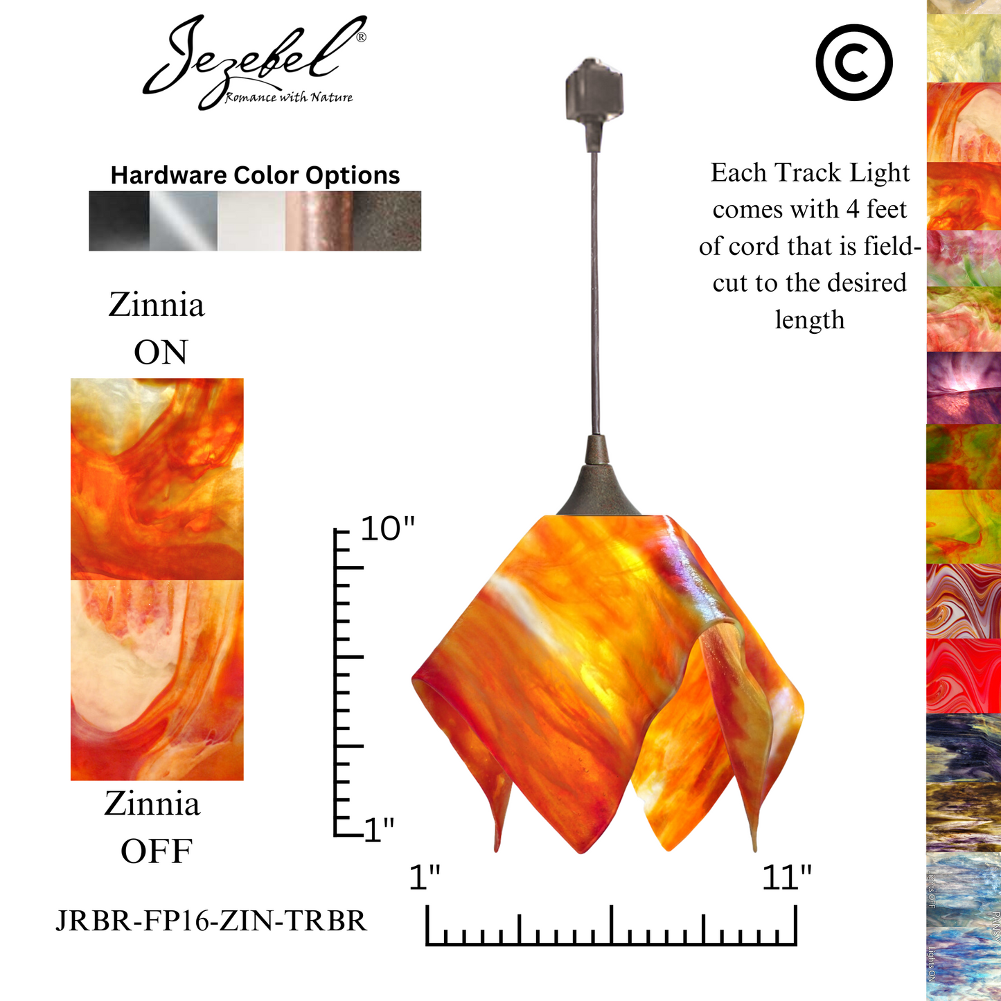 Jezebel Signature® Track Lighting Flame Pendant, Large