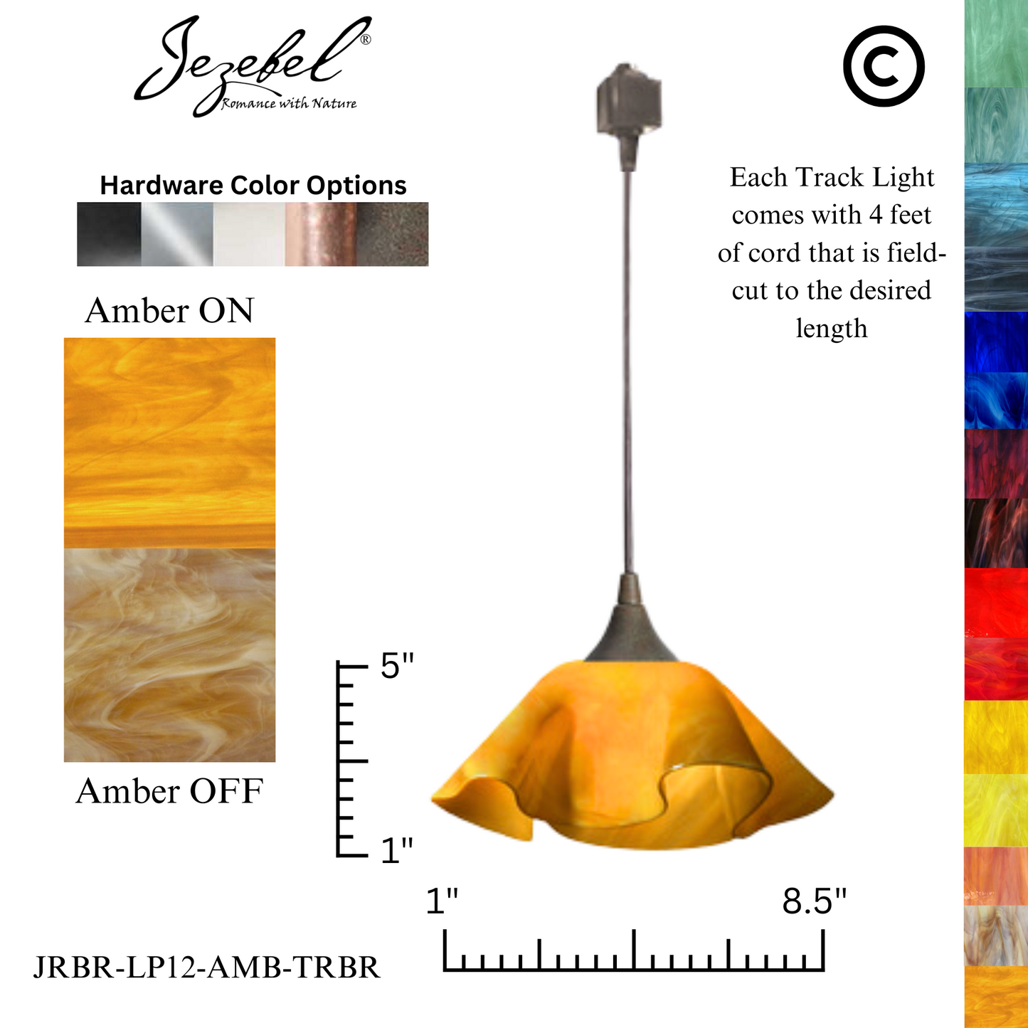 Jezebel Radiance® Track Lighting Lily Pendant, Small