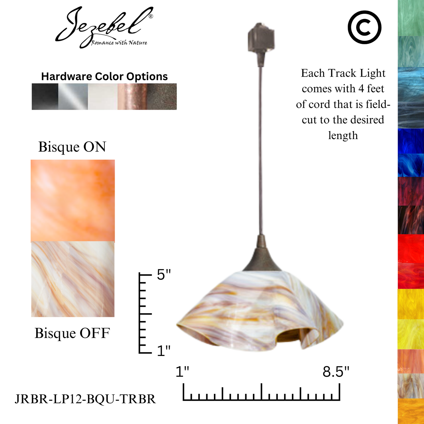 Jezebel Radiance® Track Lighting Lily Pendant, Small