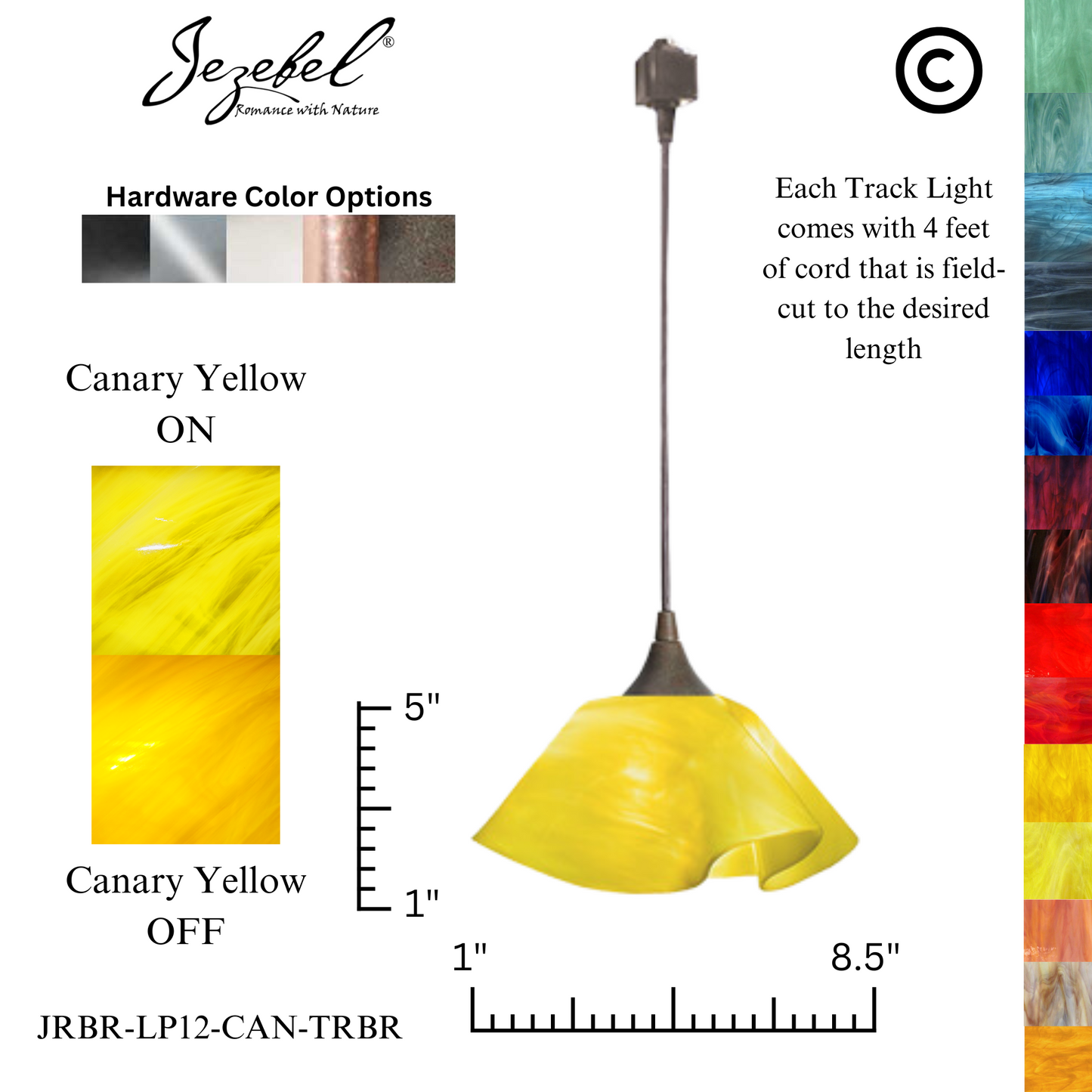 Jezebel Radiance® Track Lighting Lily Pendant, Small