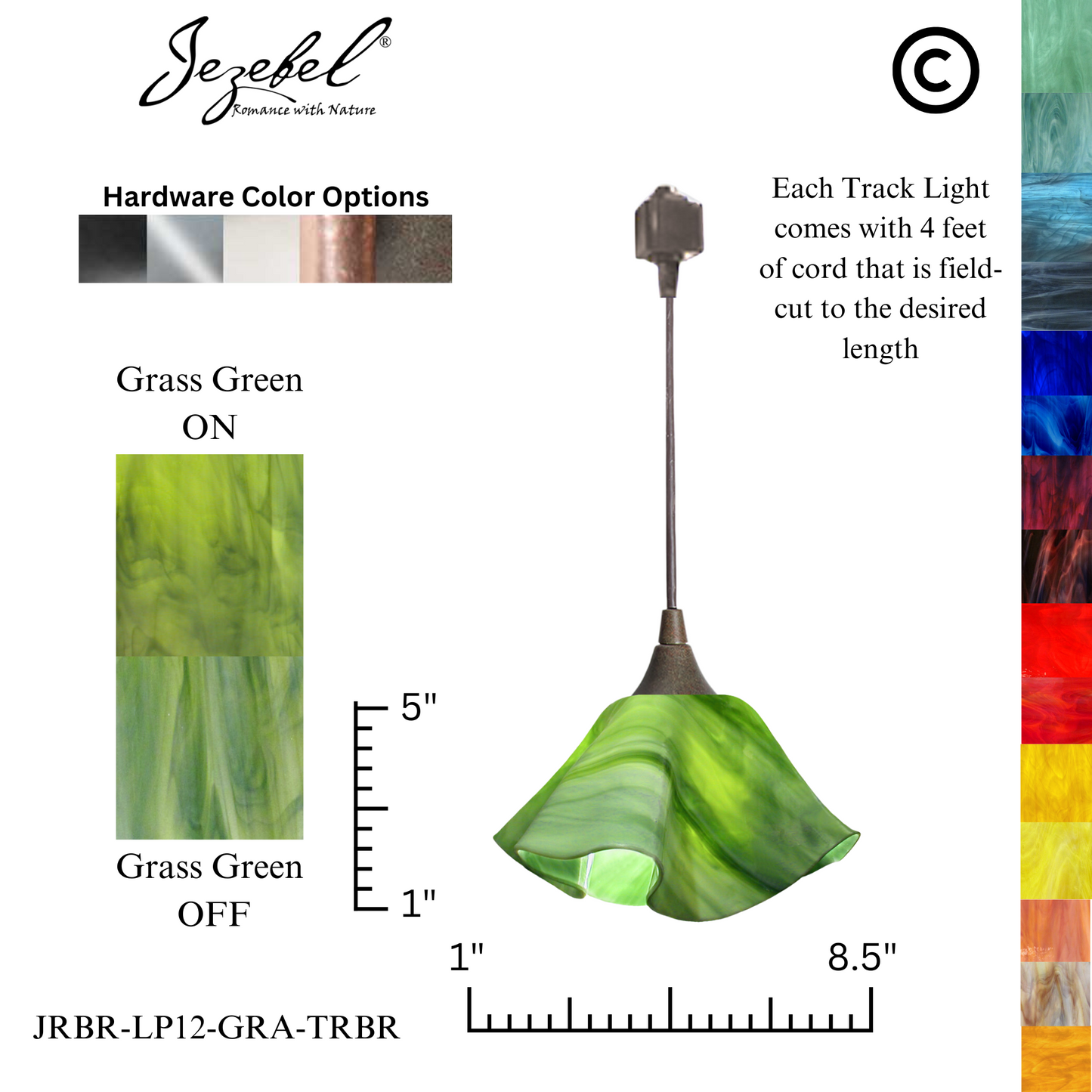 Jezebel Radiance® Track Lighting Lily Pendant, Small