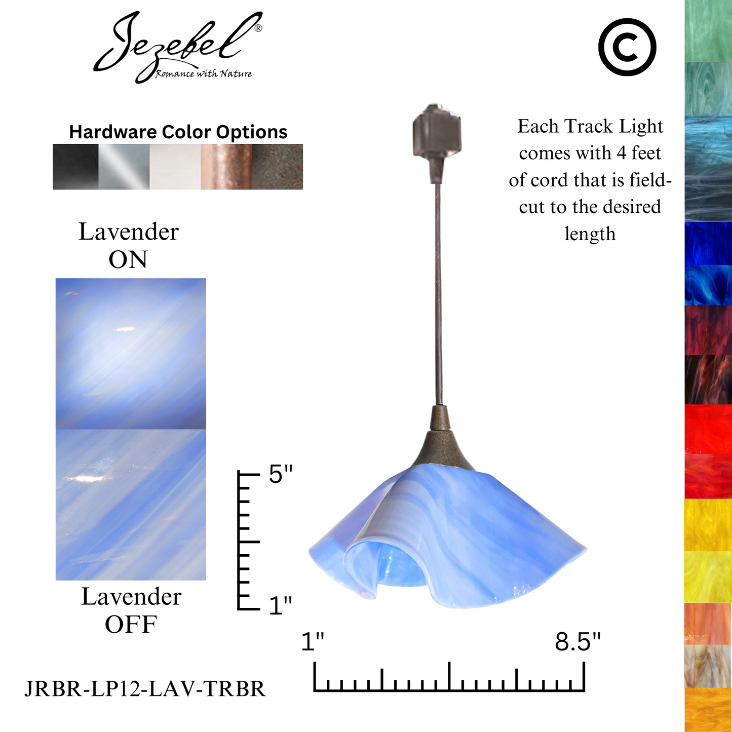Jezebel Radiance® Track Lighting Lily Pendant, Small