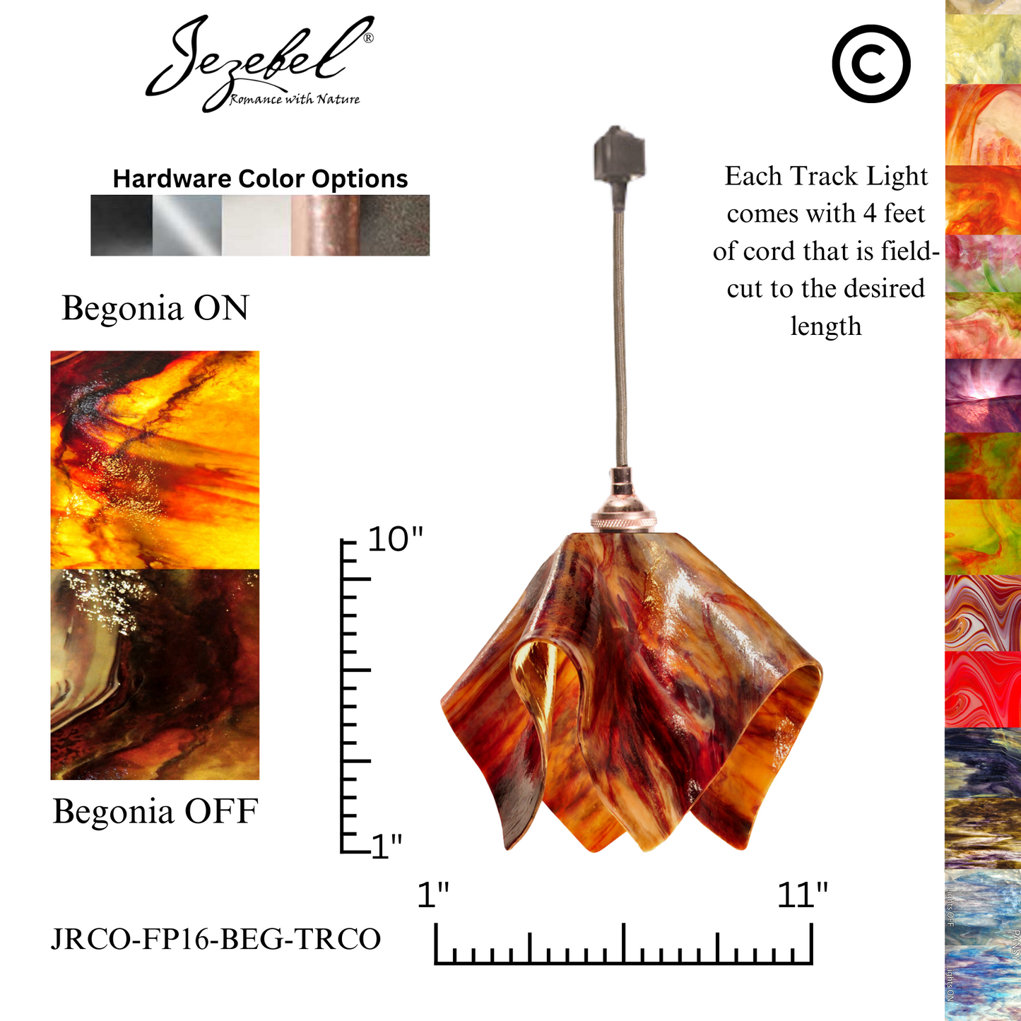 Jezebel Signature® Track Lighting Flame Pendant, Large