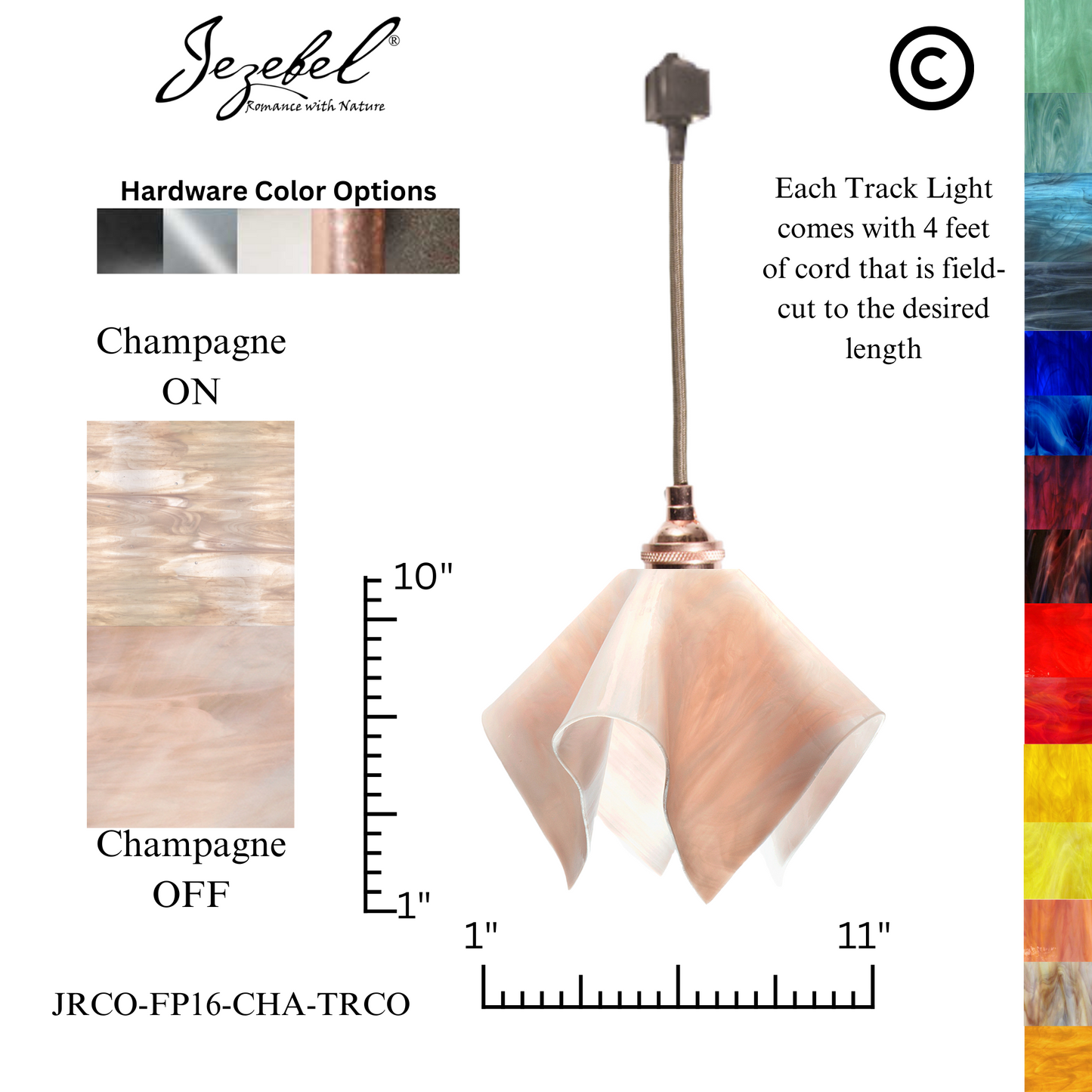 Jezebel Radiance® Track Lighting Flame Pendant, Large