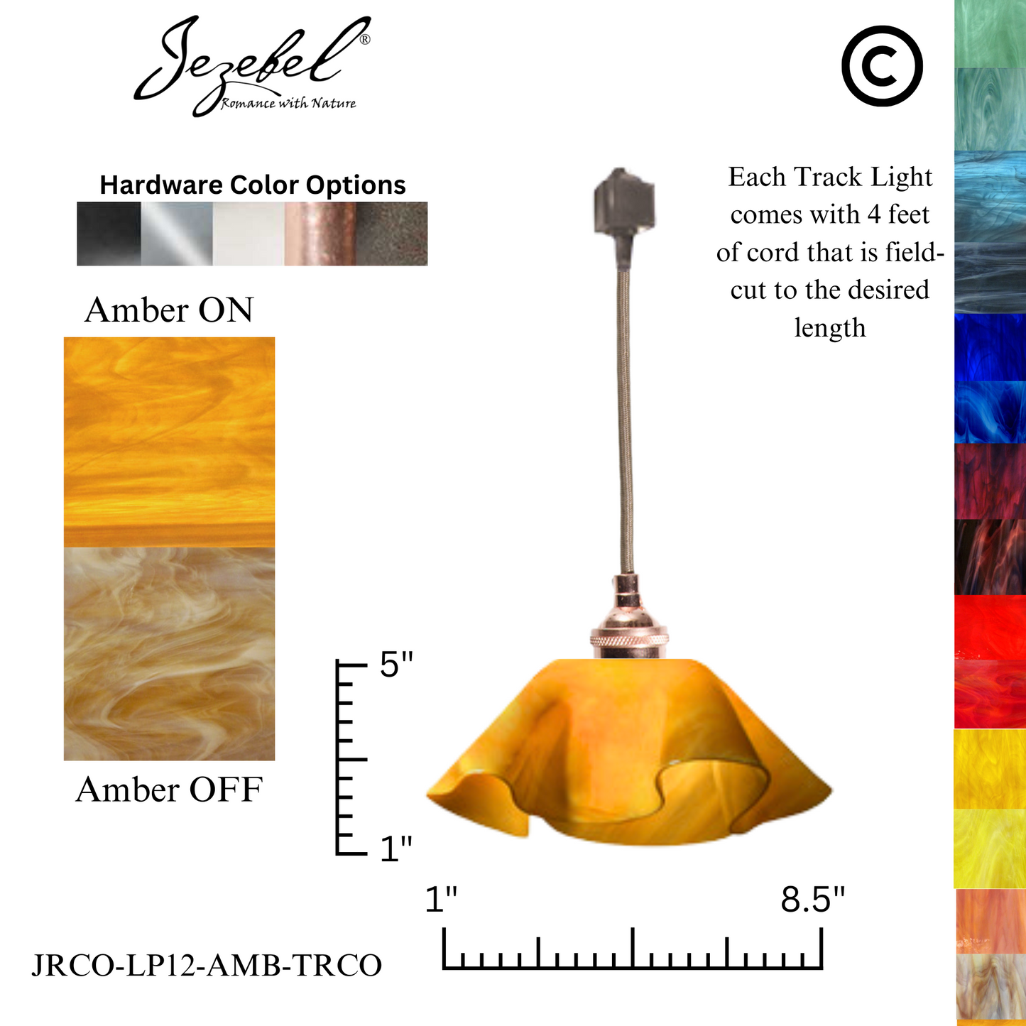 Jezebel Radiance® Track Lighting Lily Pendant, Small